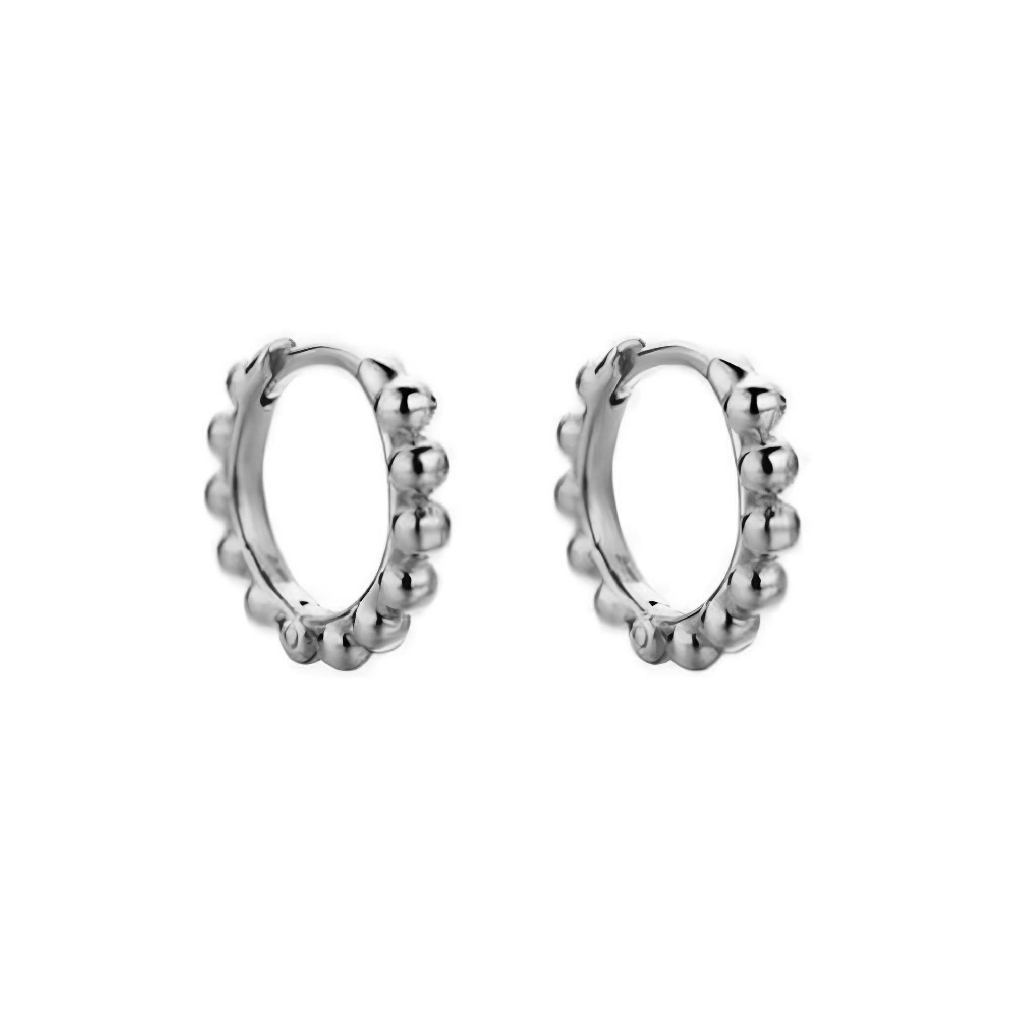 Minimal Beaded Huggies Hoops - Let's Bag It 