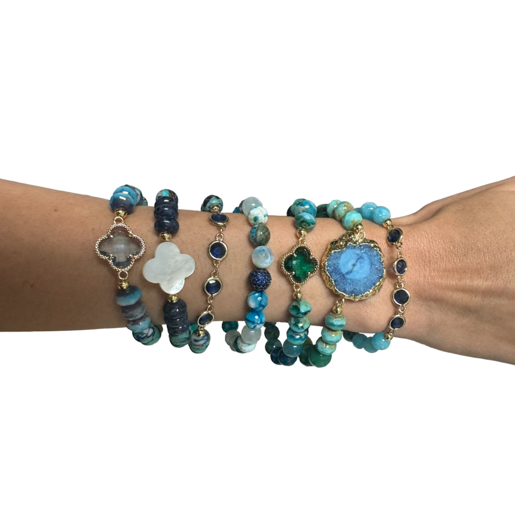 Blue earth gemstone stack