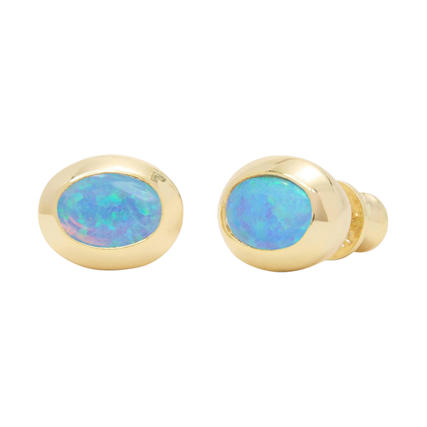 Gold "She's A Boss" stud earrings by Melinda Maria featuring bold, statement jewelry for confident style.