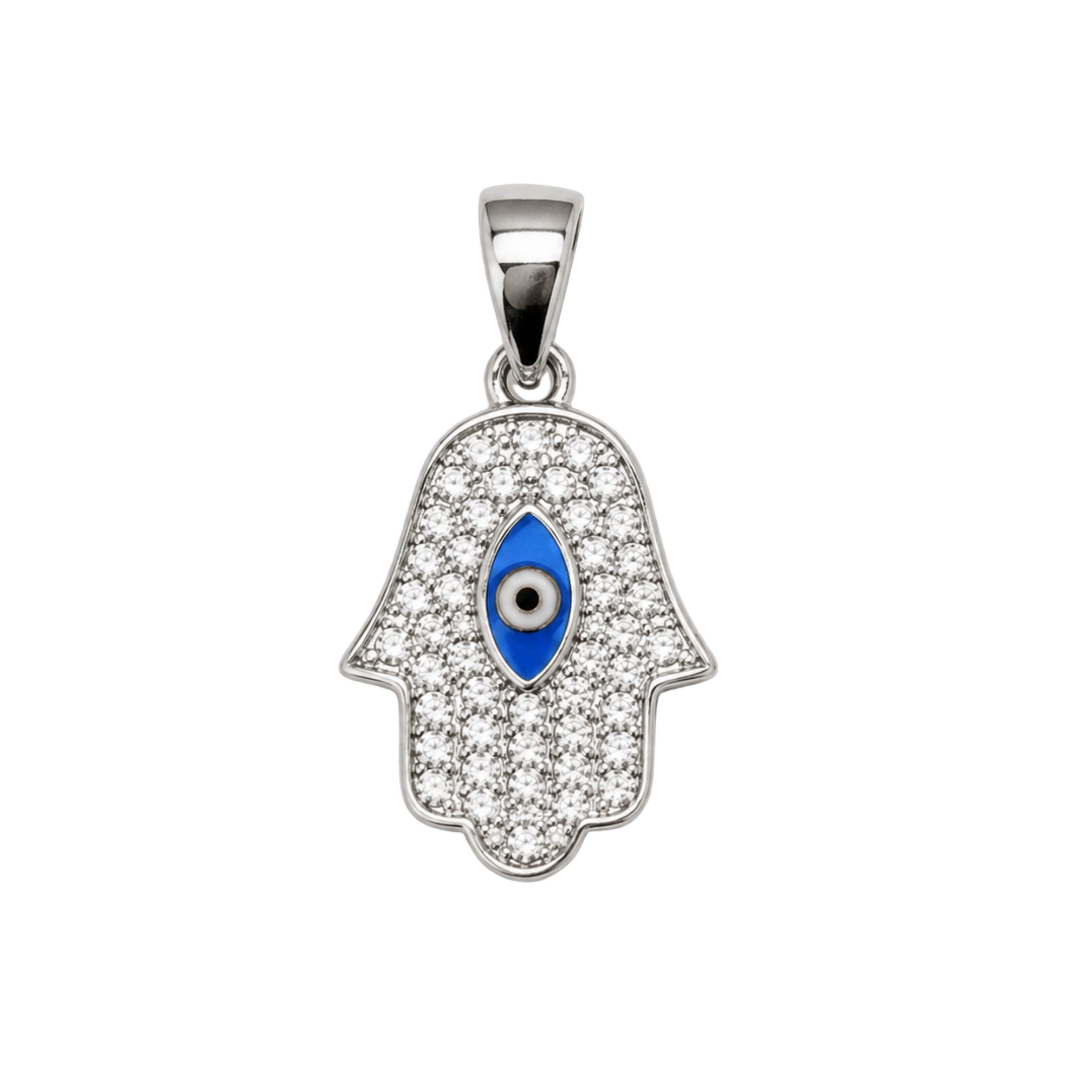 Hamsa Turquoise CZ Charm