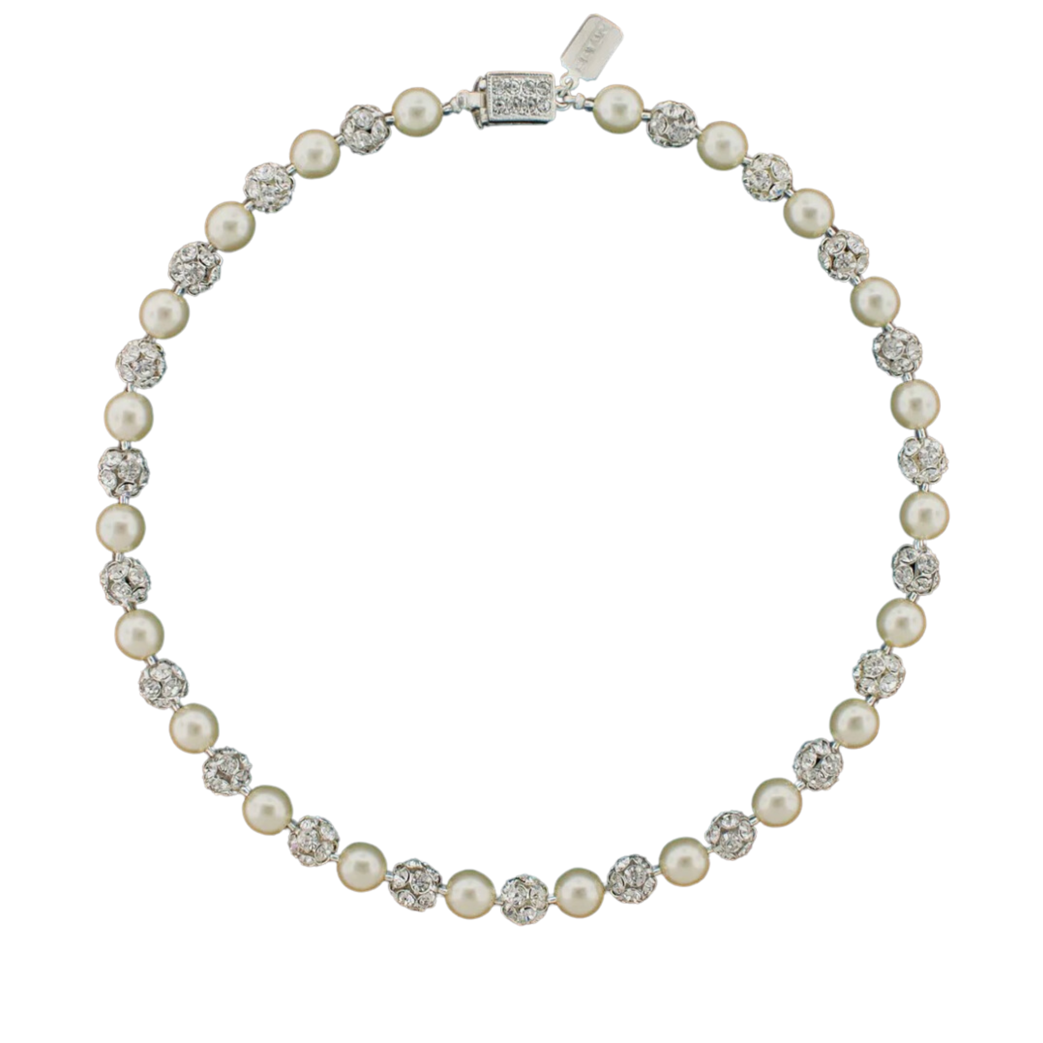 Pearl and CZ necklace