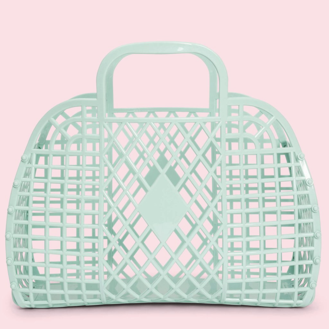 Sunjellies Retro Basket Mint- Large