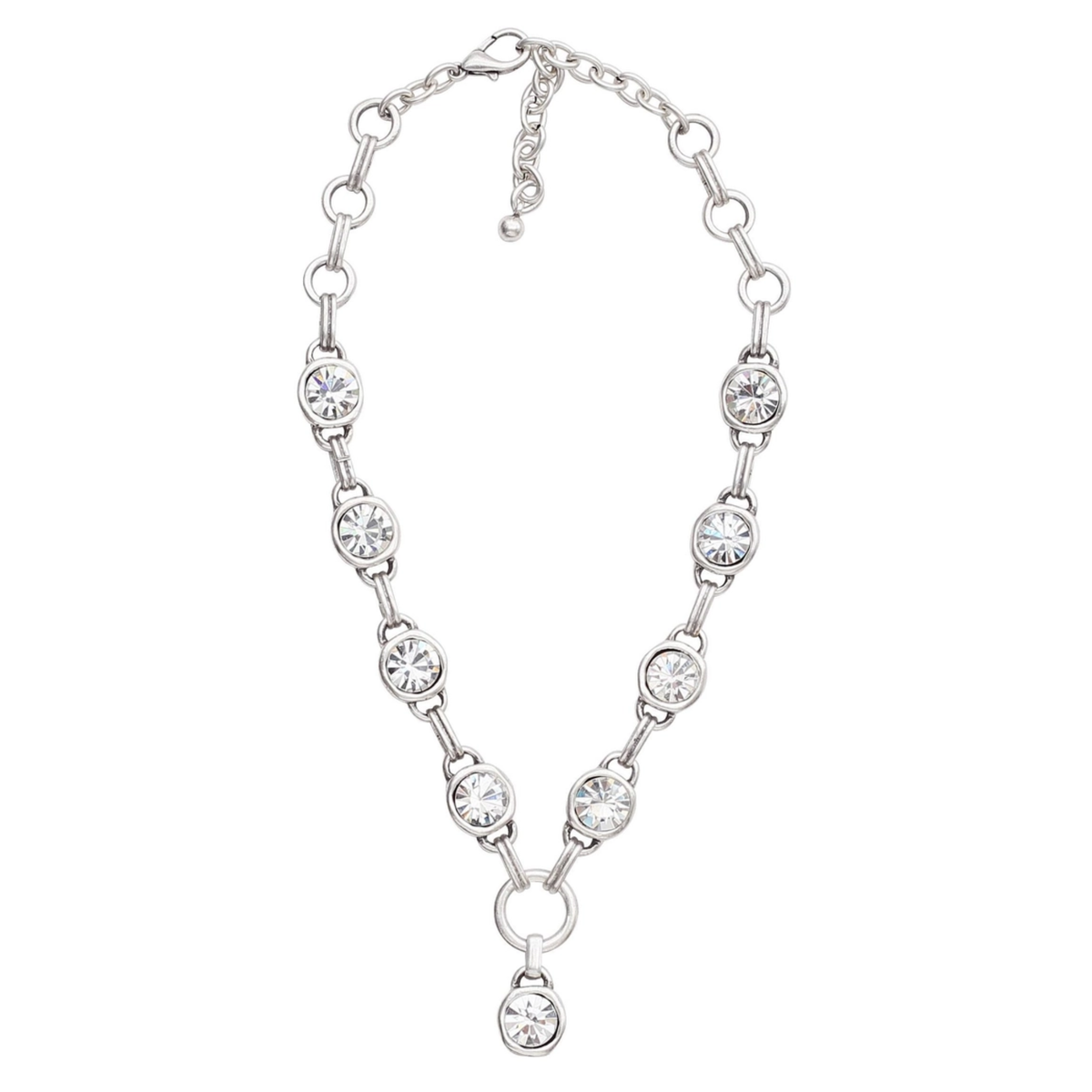 Handmade Aura Eyes Crystal Pewter Necklace - 3922