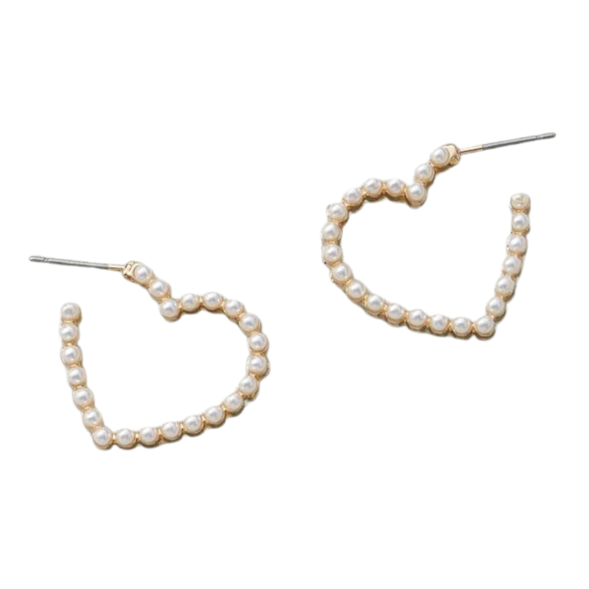 Heart Pearl Hoop Earrings