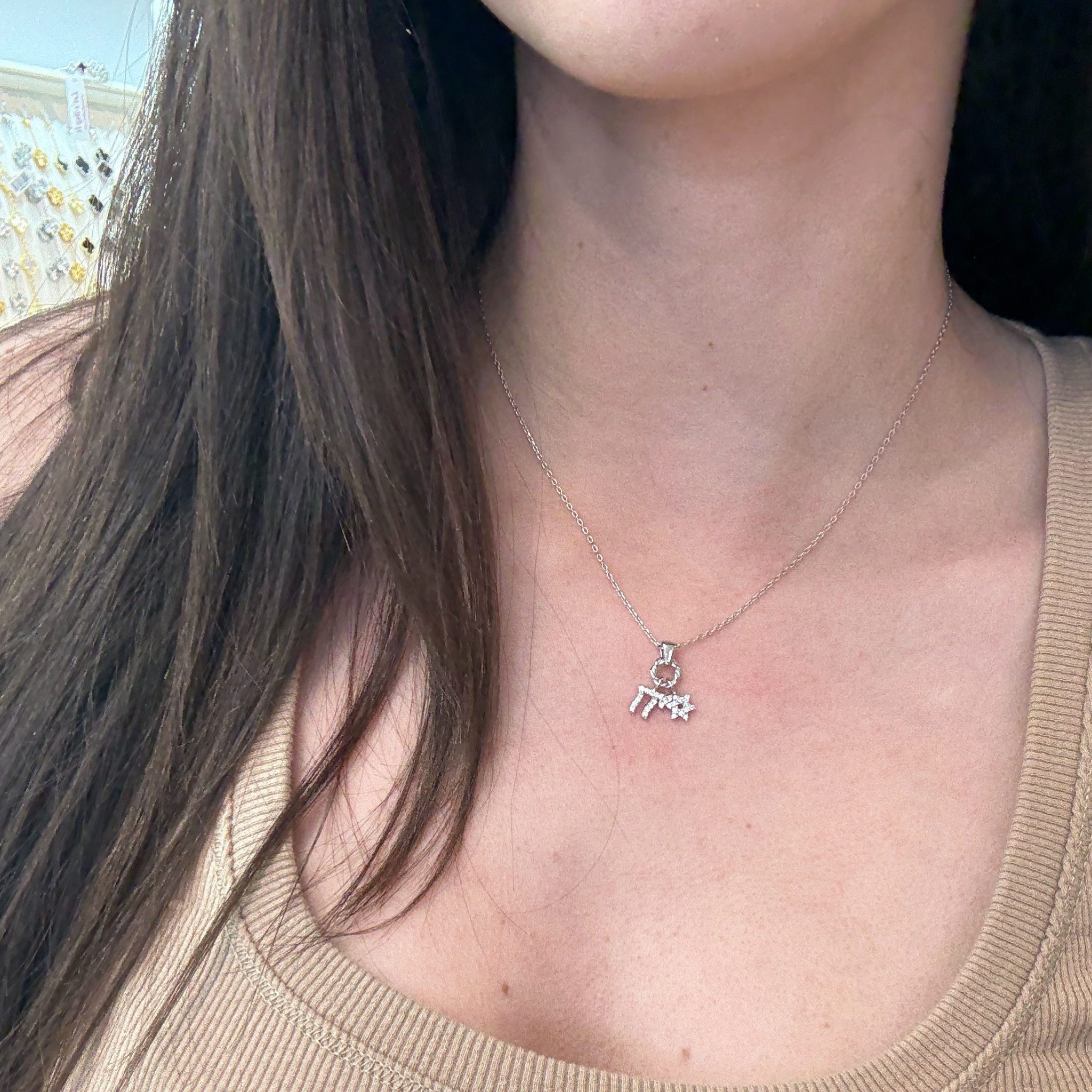 Mini Chai & Jewish Star Charm Sterling Silver Necklace
