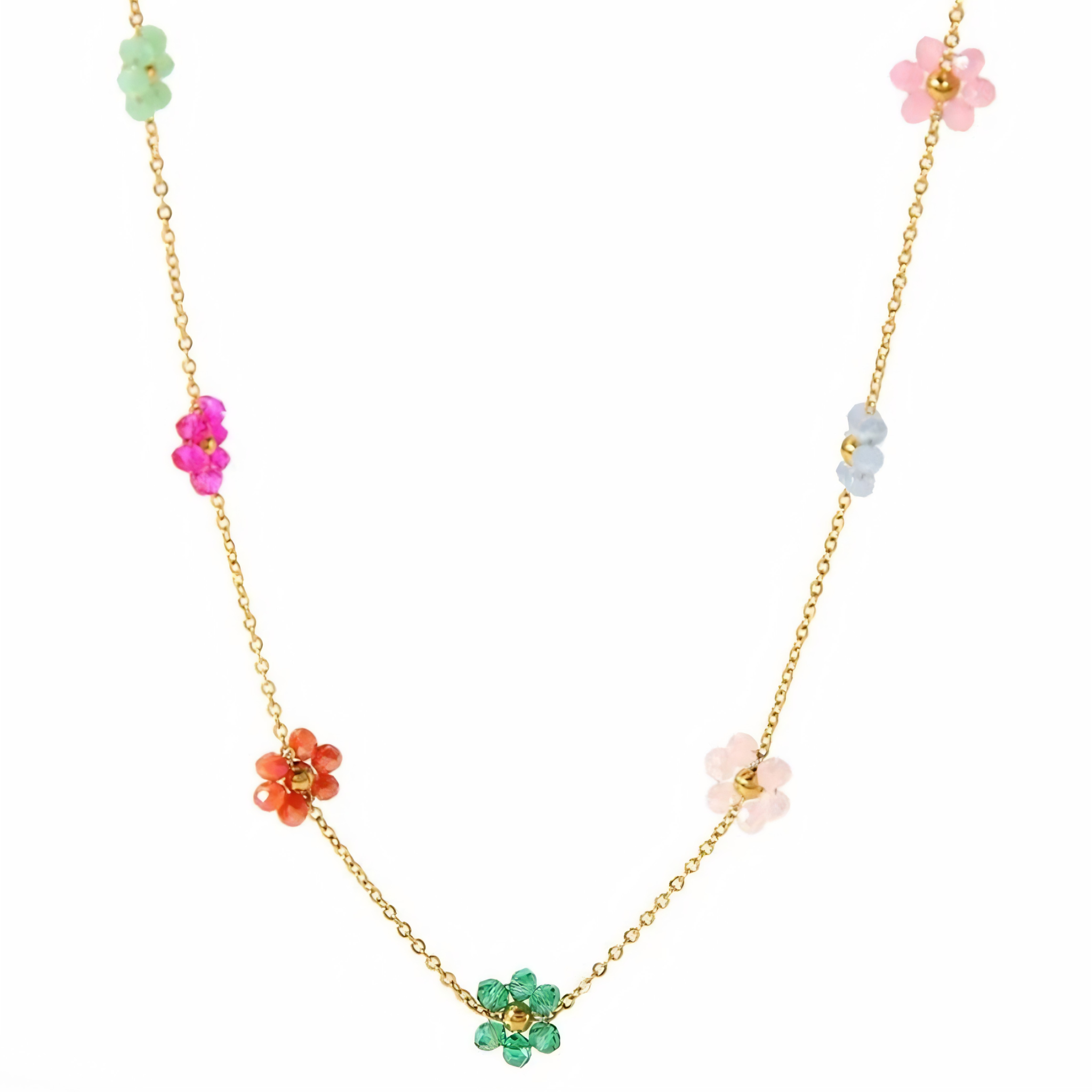 Private label Flower Daisy Spring Summer Necklace featuring a delicate daisy pendant on a silver chain.