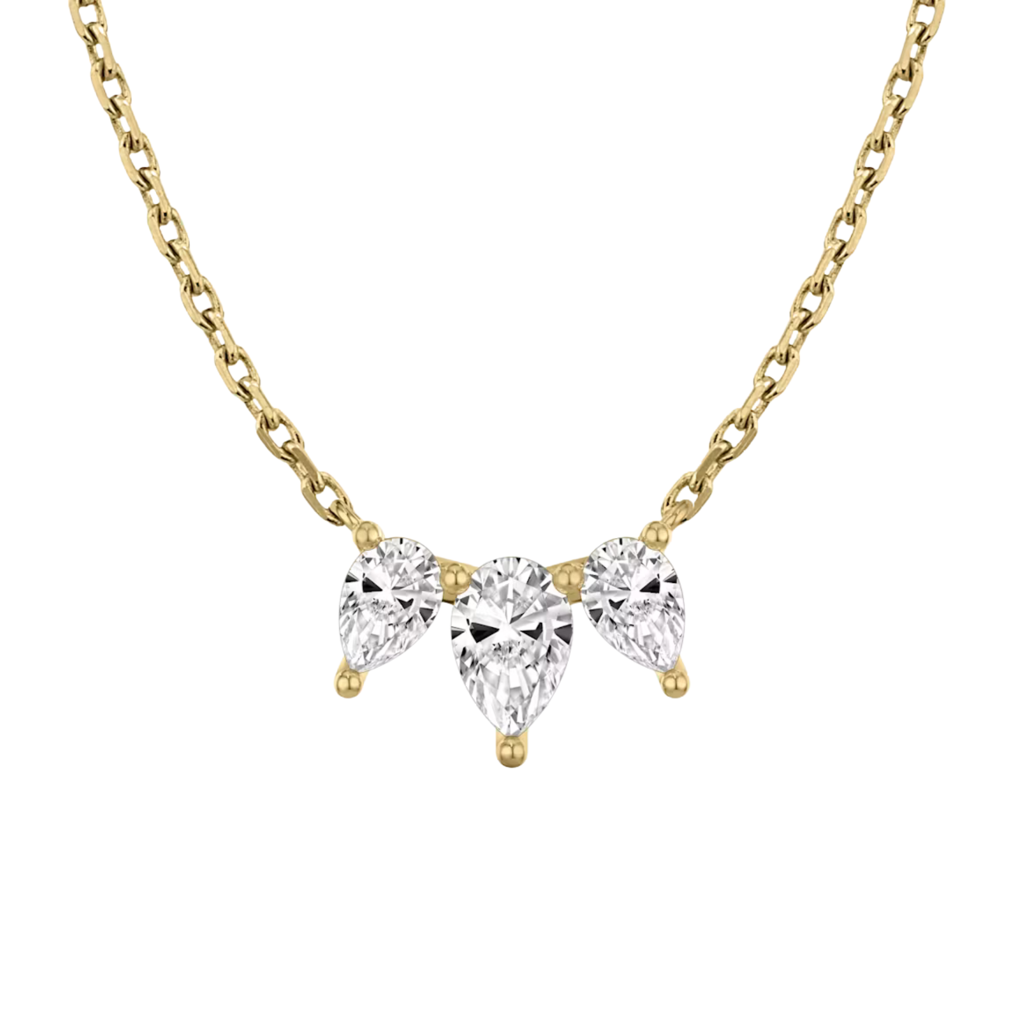 Delicate Three Pear Sterling Silver Necklace