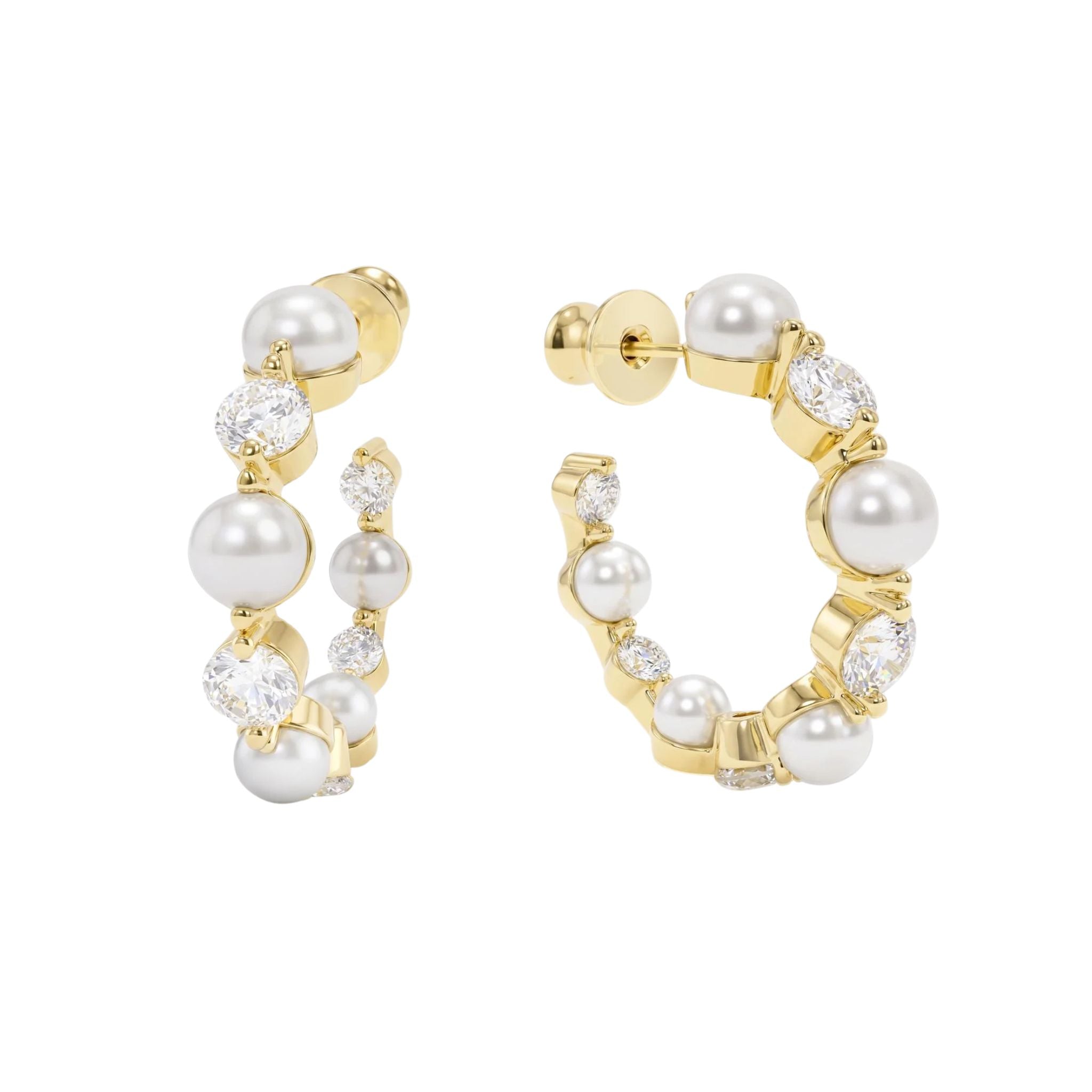 She's an Icon Pearl Hoops 1"