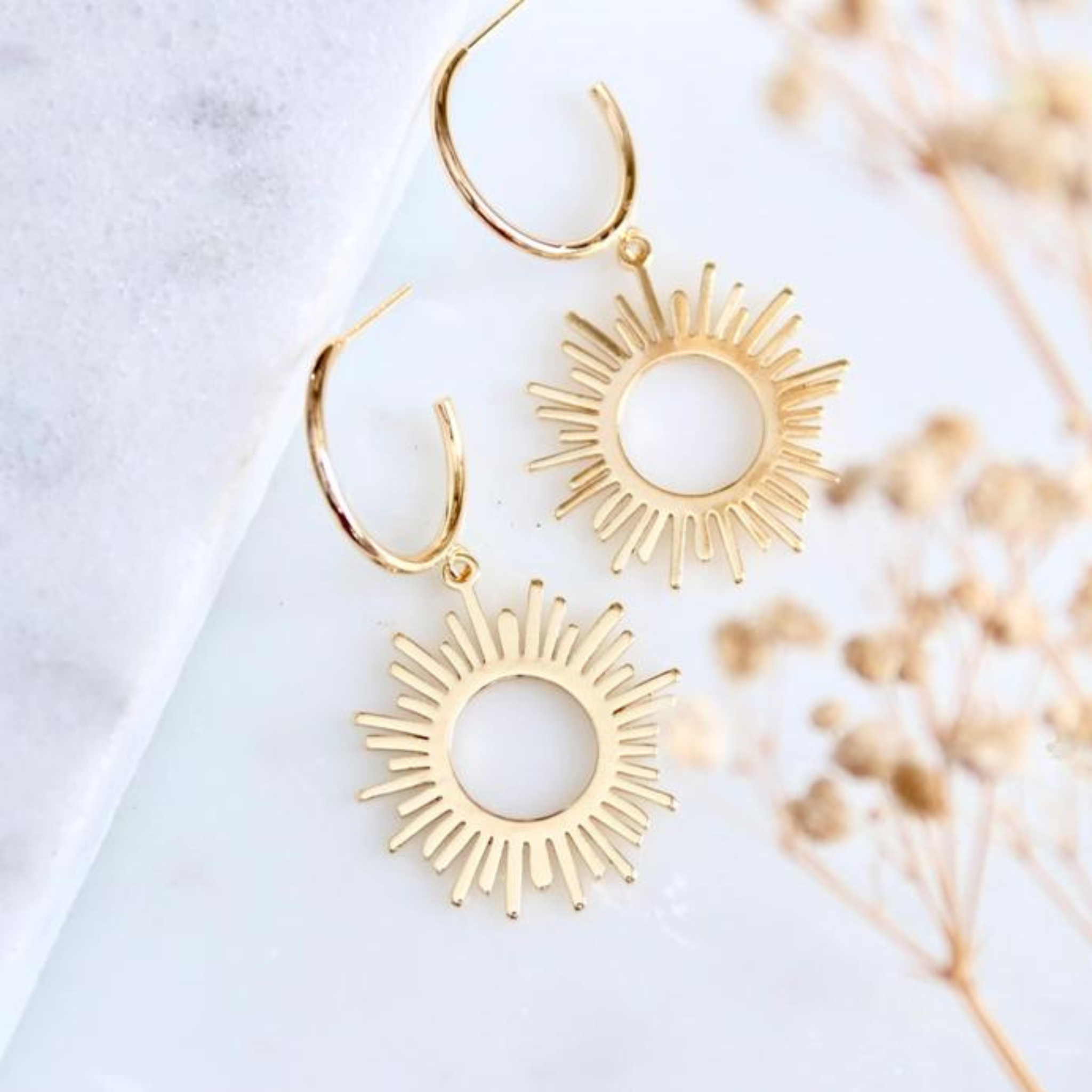 Sun Hoop Earrings