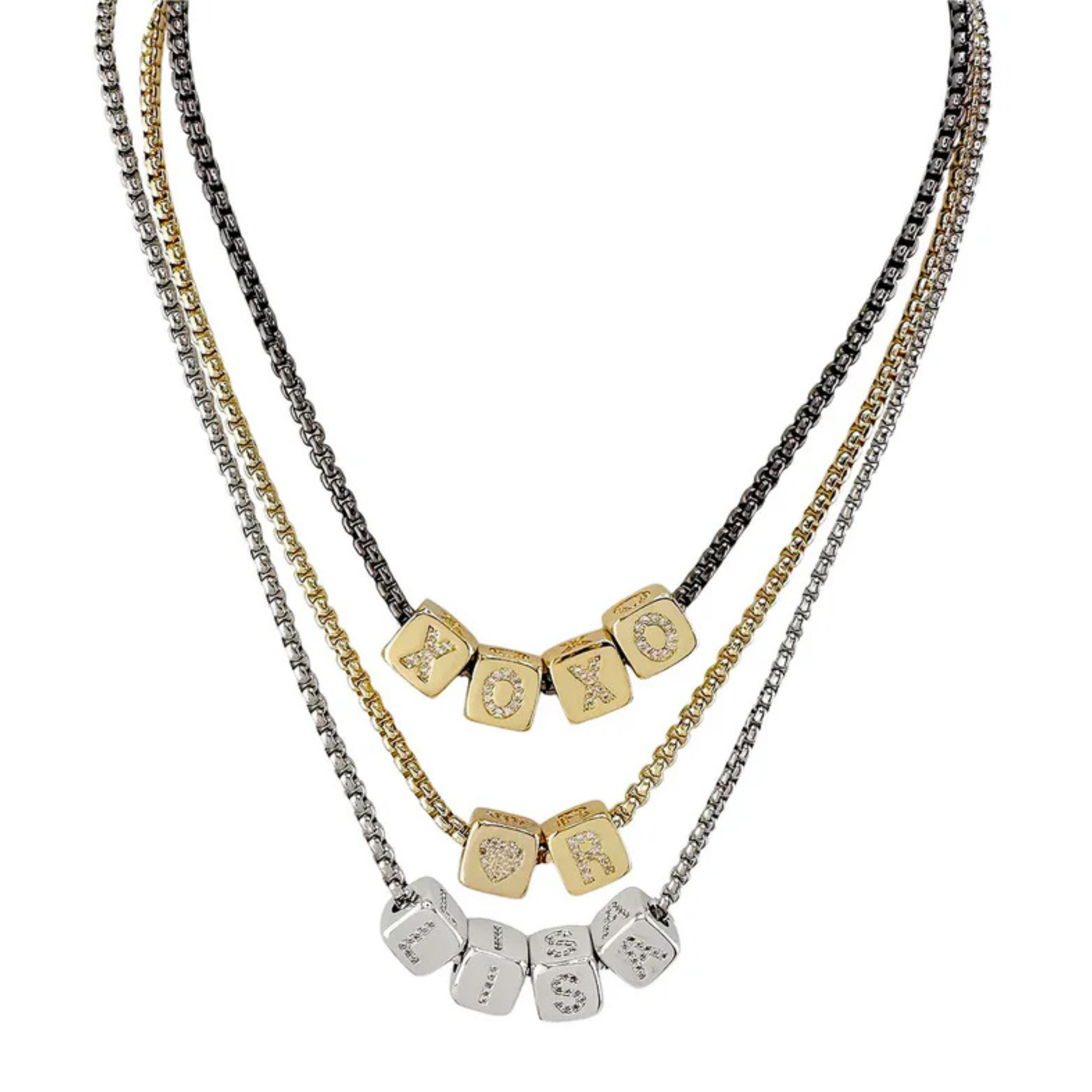 Amelia Large Block Letter Personalized Necklaces - Let's Bag It 