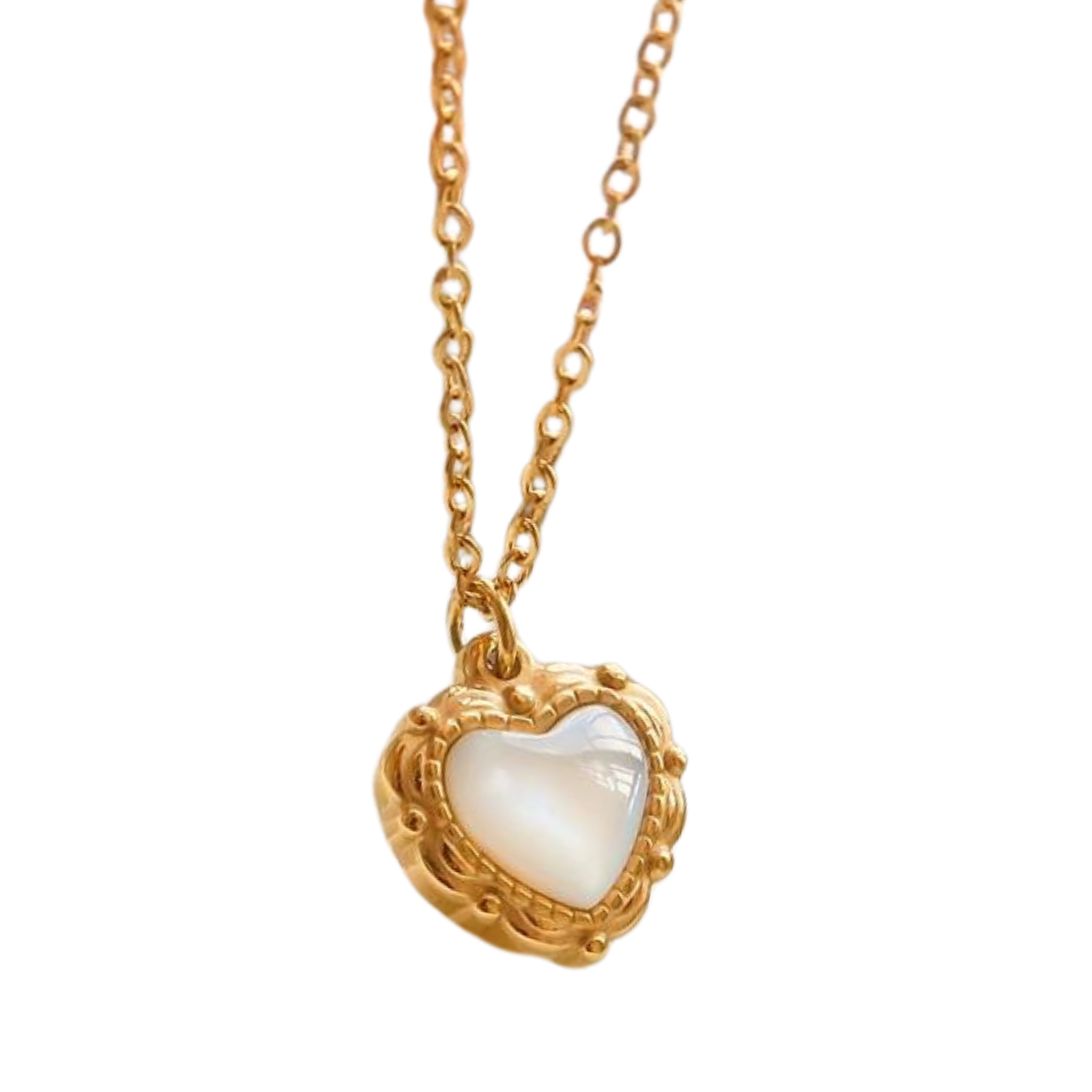 Josie Gold Non-Tarnish Vintage Heart Pendant Necklace