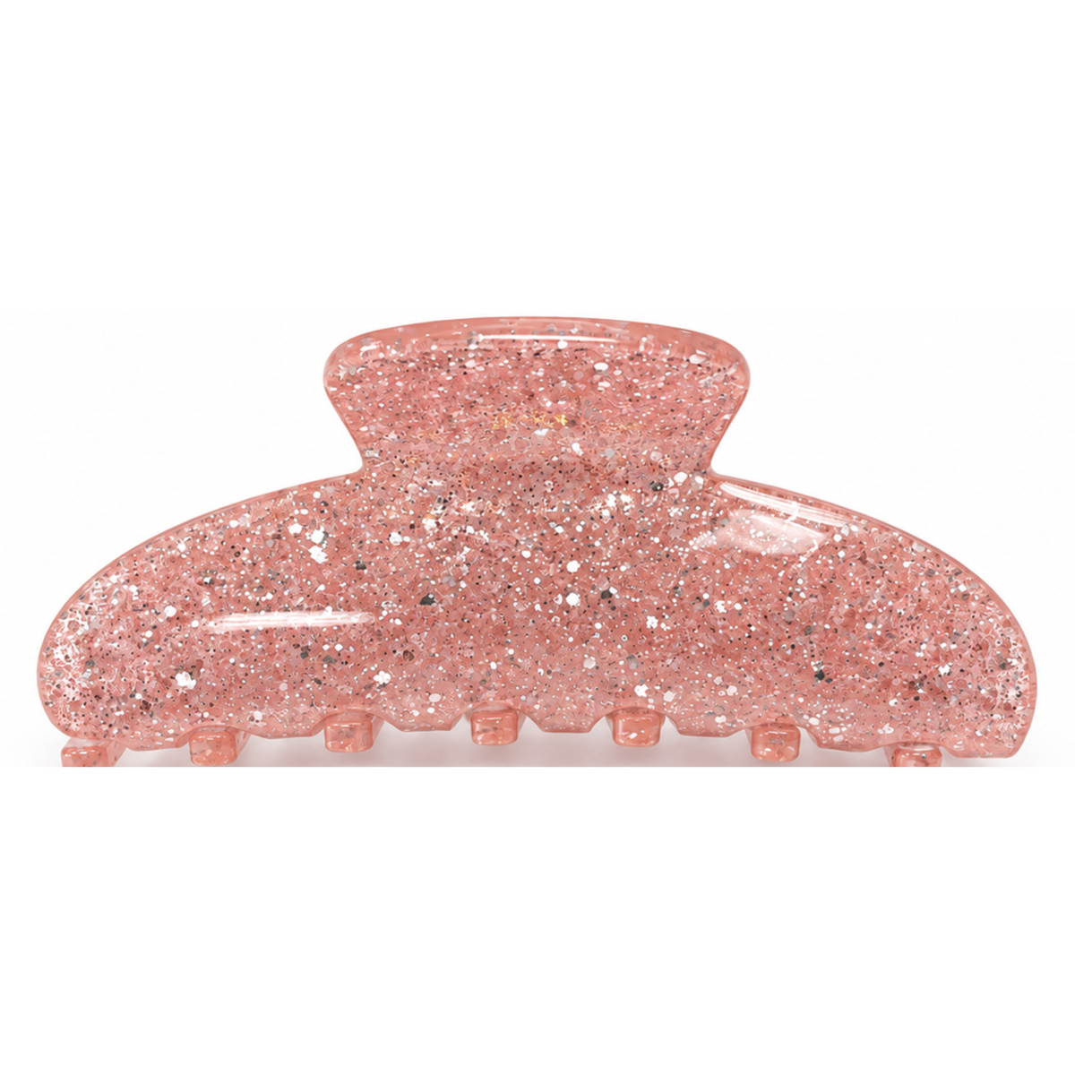Pink jumbo sparkle hairclip from Private Label featuring large, shiny embellishments and a secure clasp for stylish hair accessories.