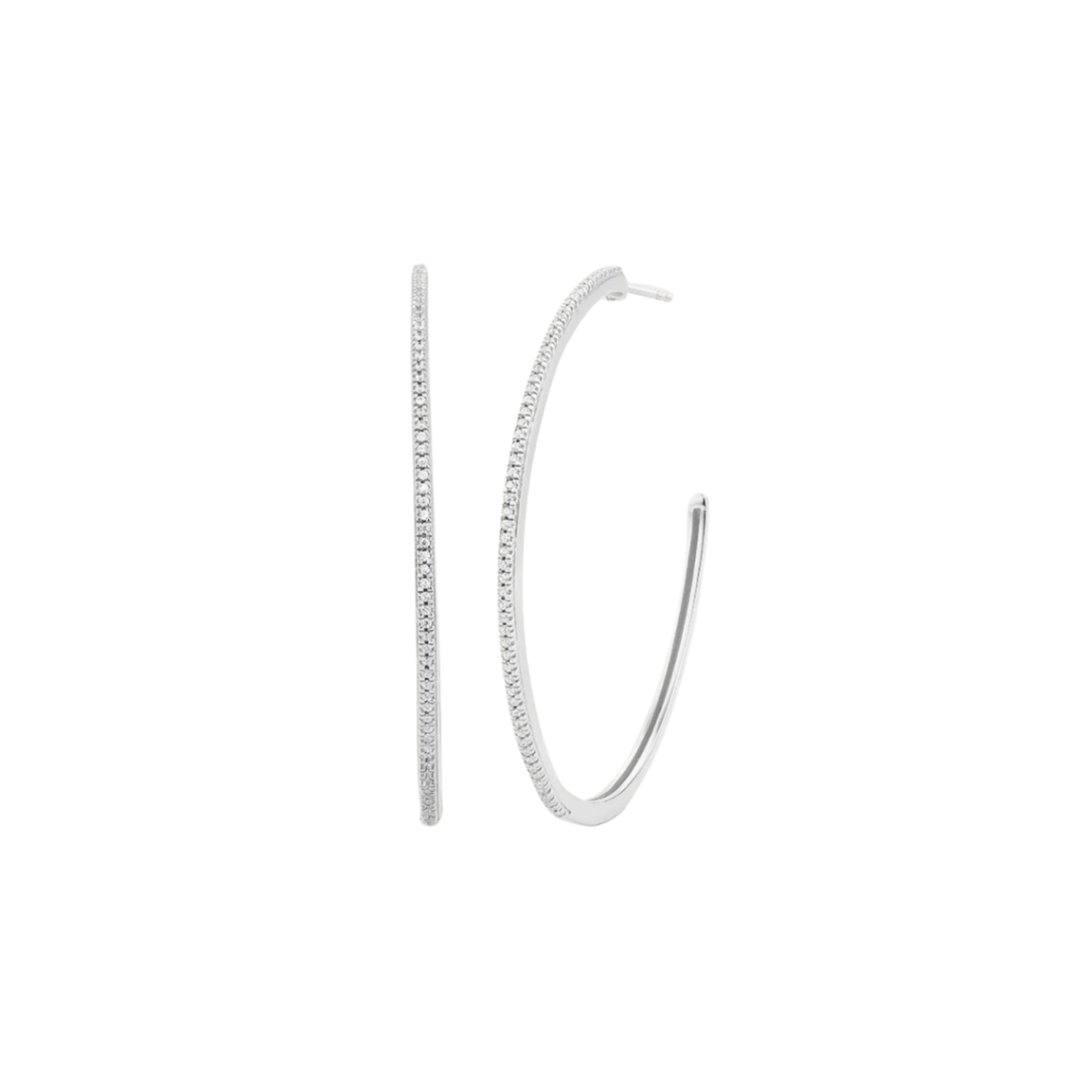 Sterling silver hoop earrings from ella stein featuring a sleek design, perfect for adding elegance to any outfit.