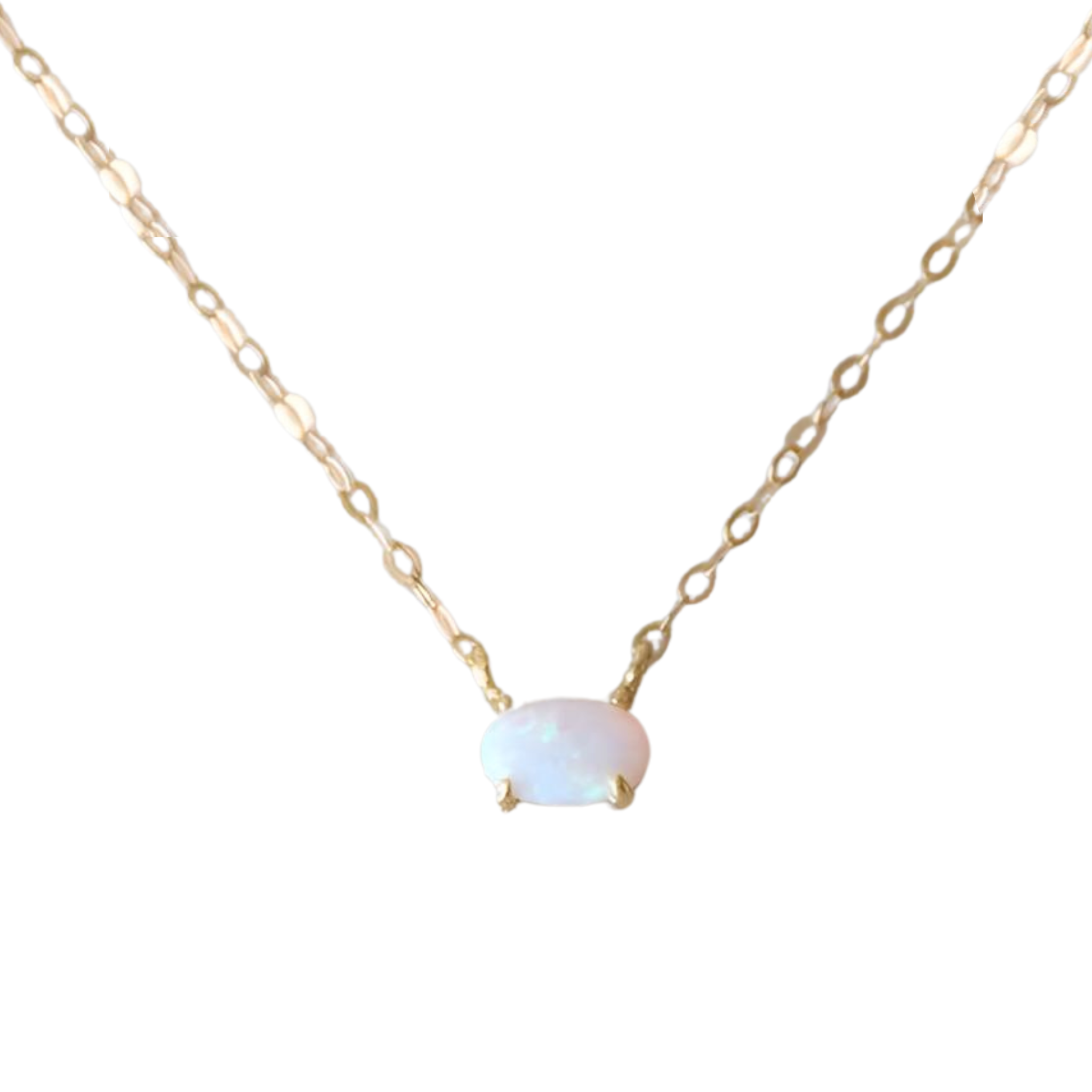 Mini Oval Opal Necklace