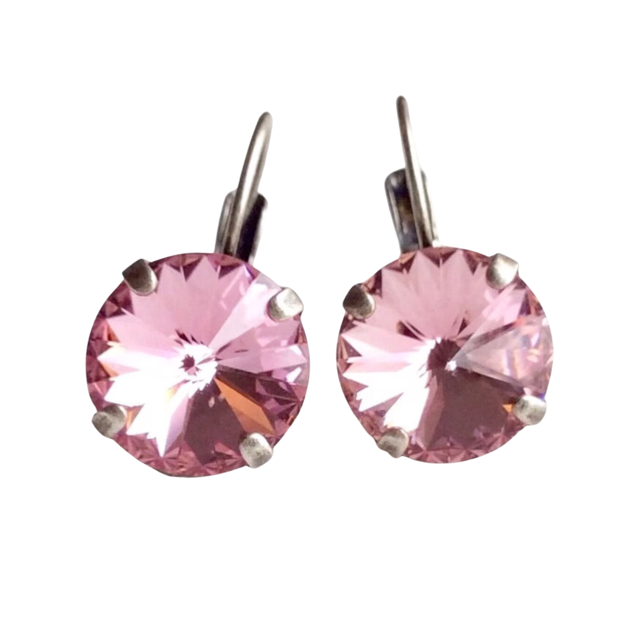 Crystal 12mm Cushion Cut Drop Earrings