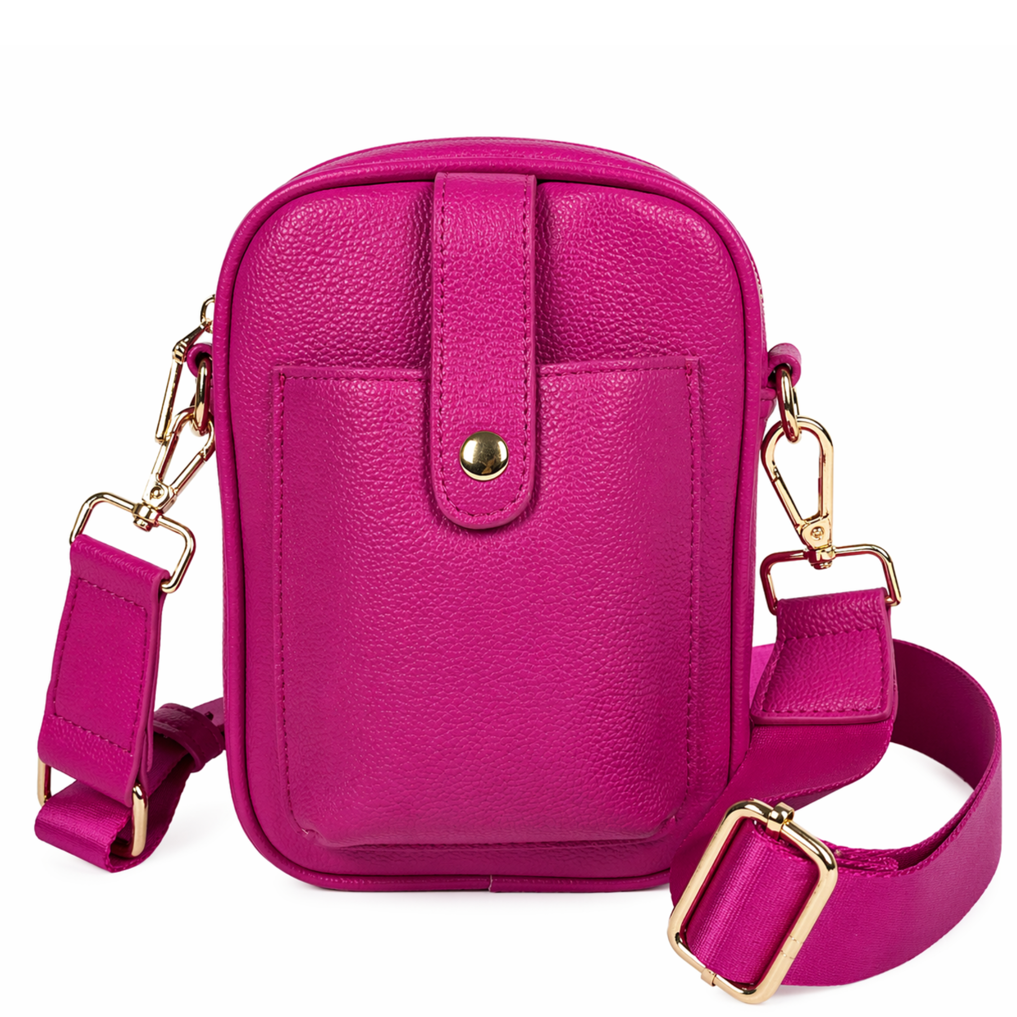 AHDORNED Maya vegan pebble leather crossbody handbag with adjustable strap and minimalist design, in neutral tones.