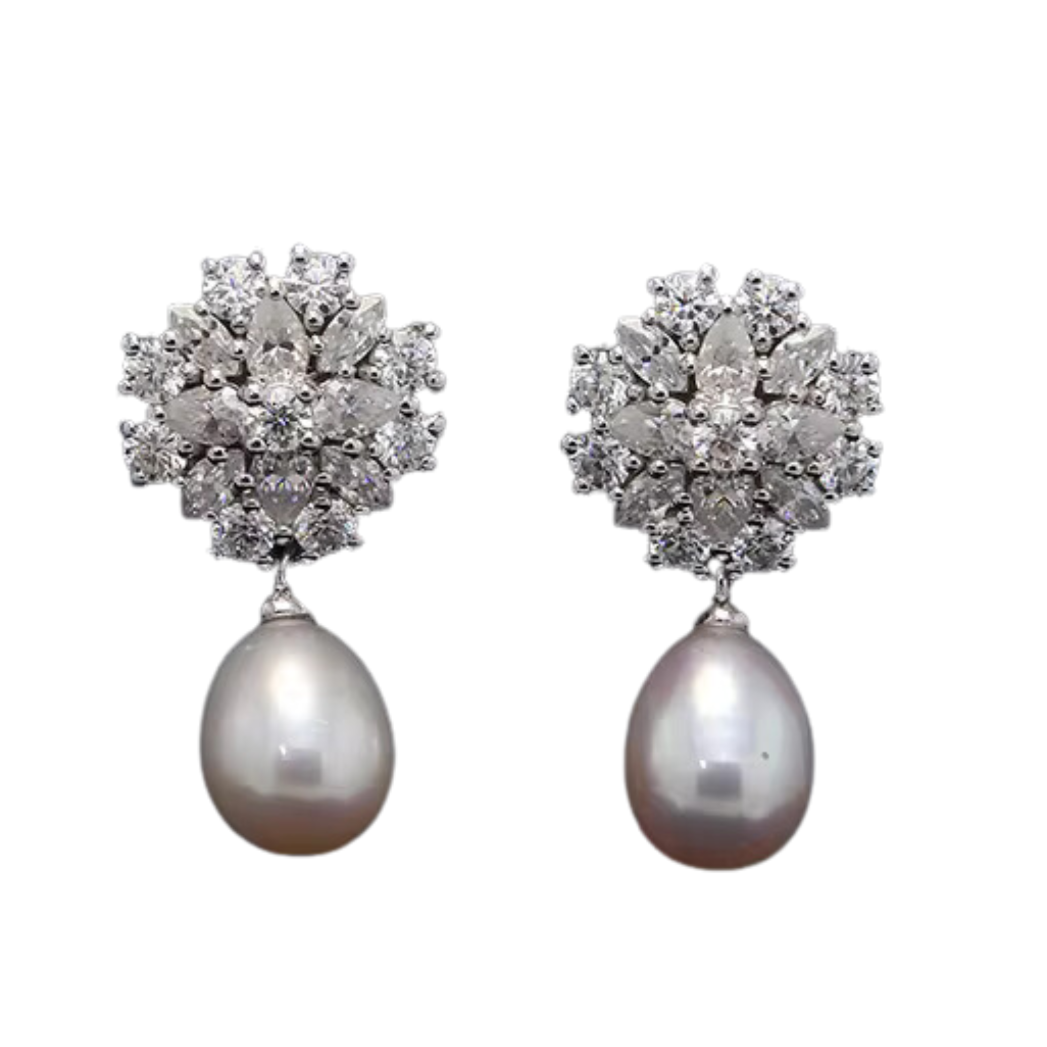 Single pearl diamond drop earring - Let's Bag It 