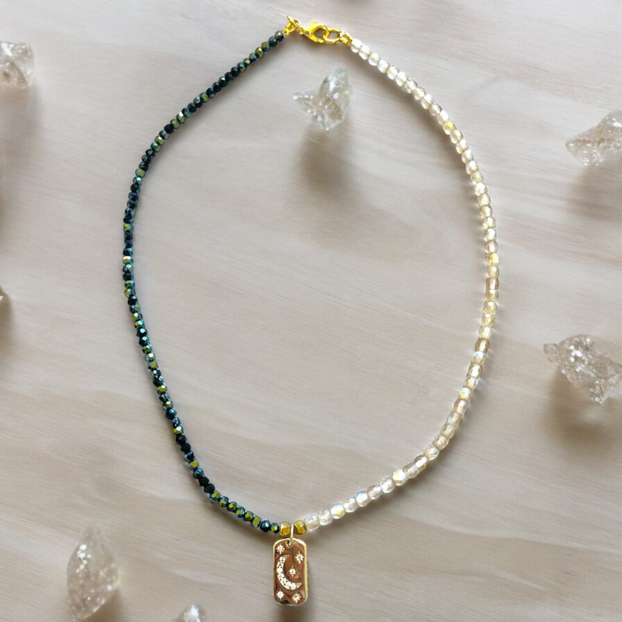 Crystal Beaded Necklace with Pendant