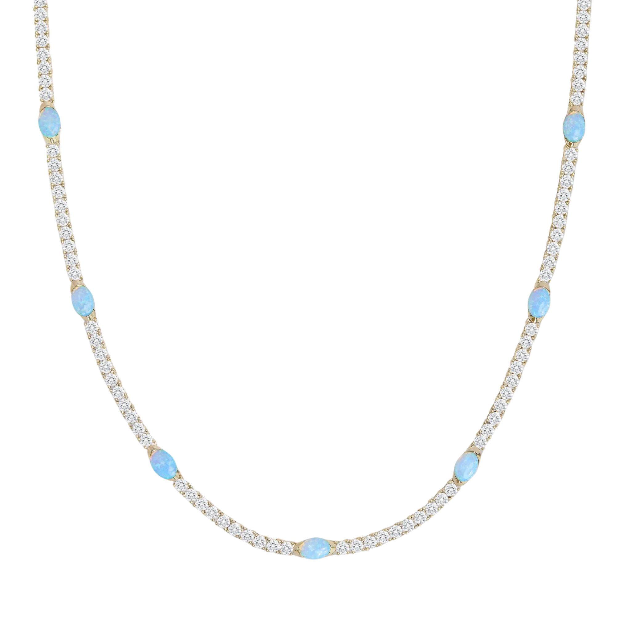 Melinda Maria Maven Tennis Necklace 3mm in silver with a 16-inch length, featuring a classic, elegant chain design.
