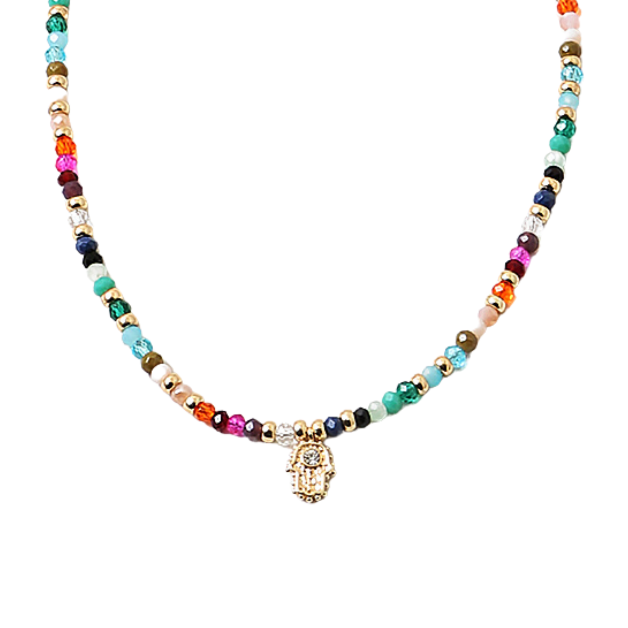 Delicate Beaded Hamsa Necklace - Let's Bag It 