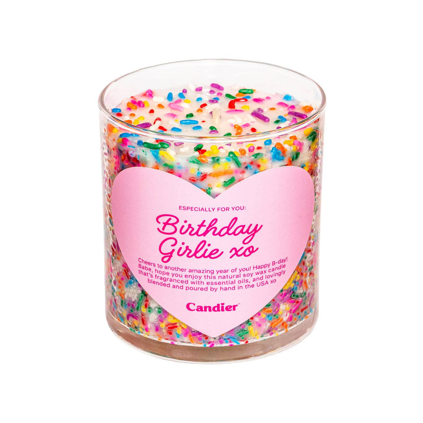 Colorful birthday girl candle by Candier, featuring a playful design with a smiling girl figure, perfect for birthday celebrations.