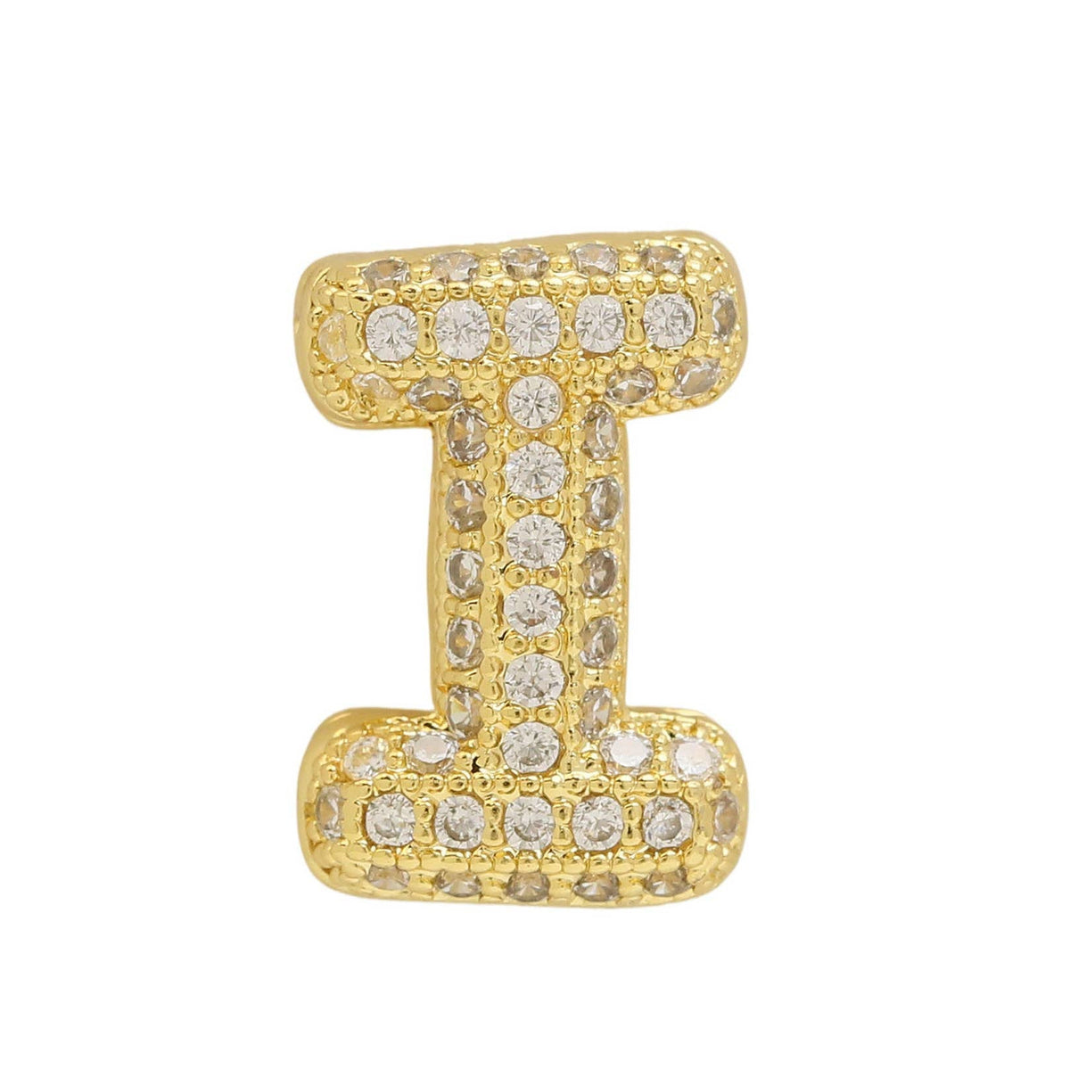 Private label slider initial charm for watch bracelet, small decorative jewelry charm with engraved initials.