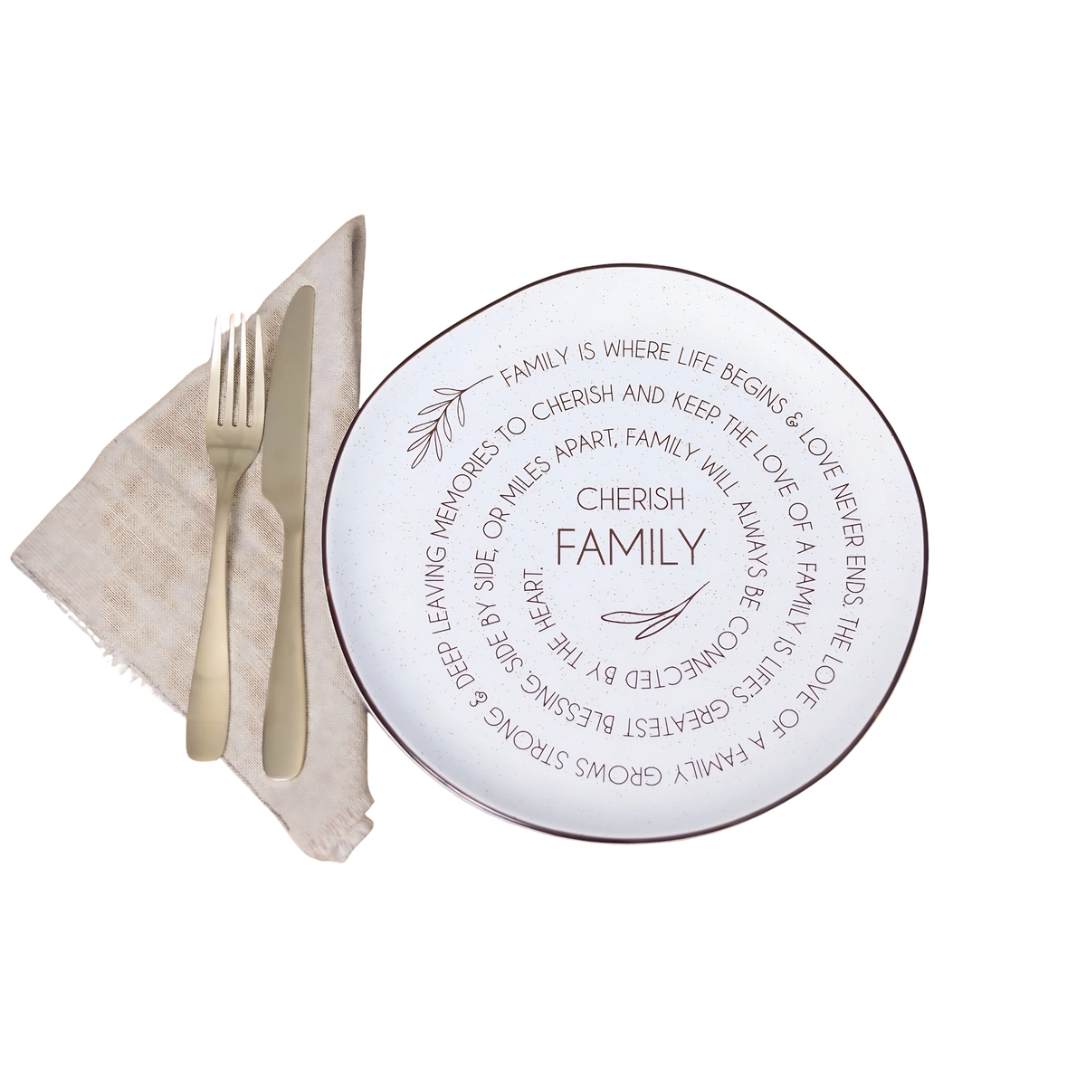 Cherish Family - 10.5" Ceramic Plate