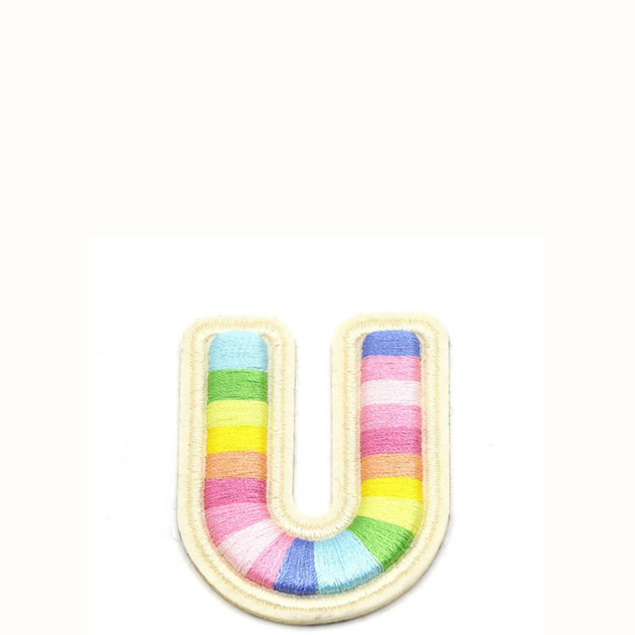 Rainbow Stripe Initial Sticker Patches