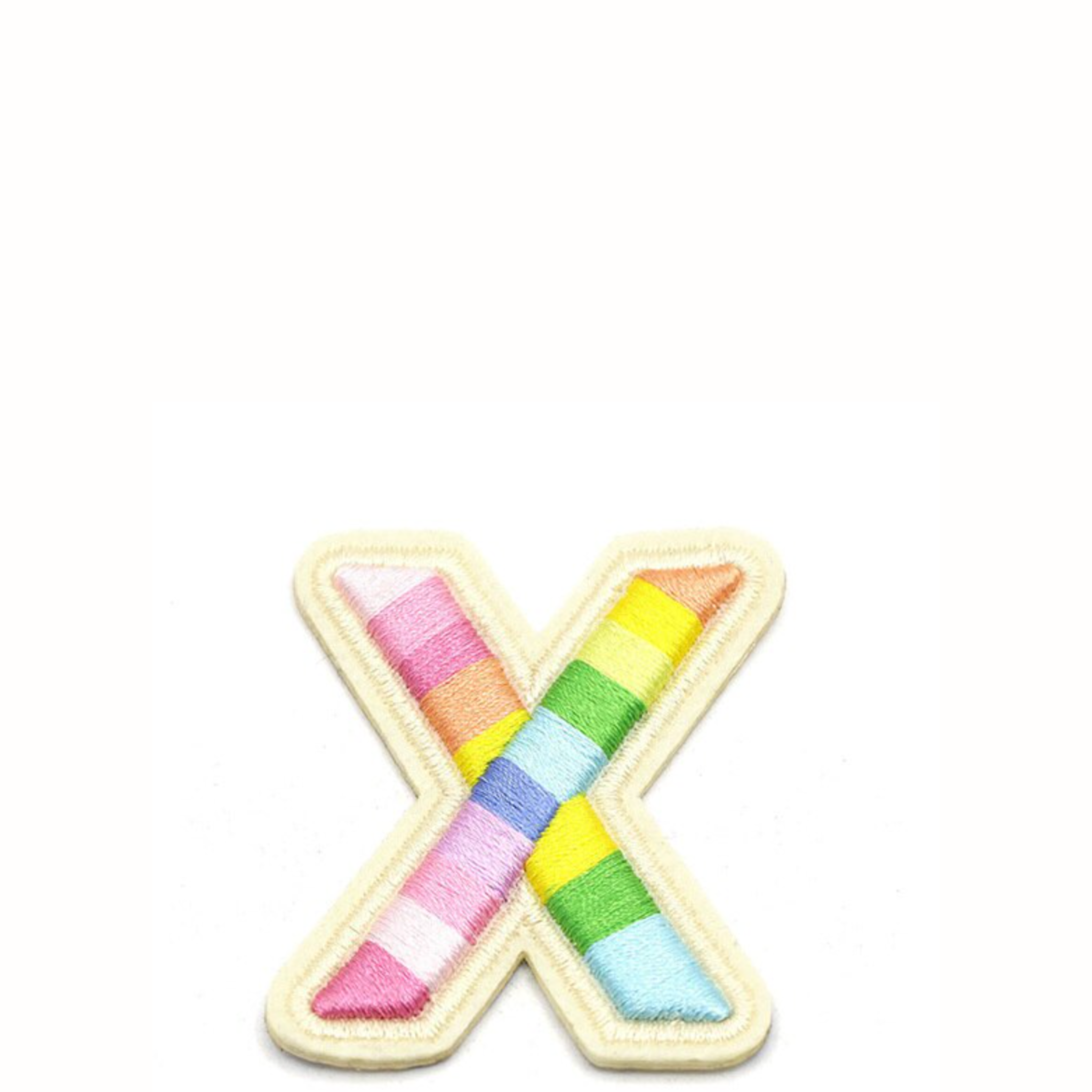 Rainbow Stripe Initial Sticker Patches