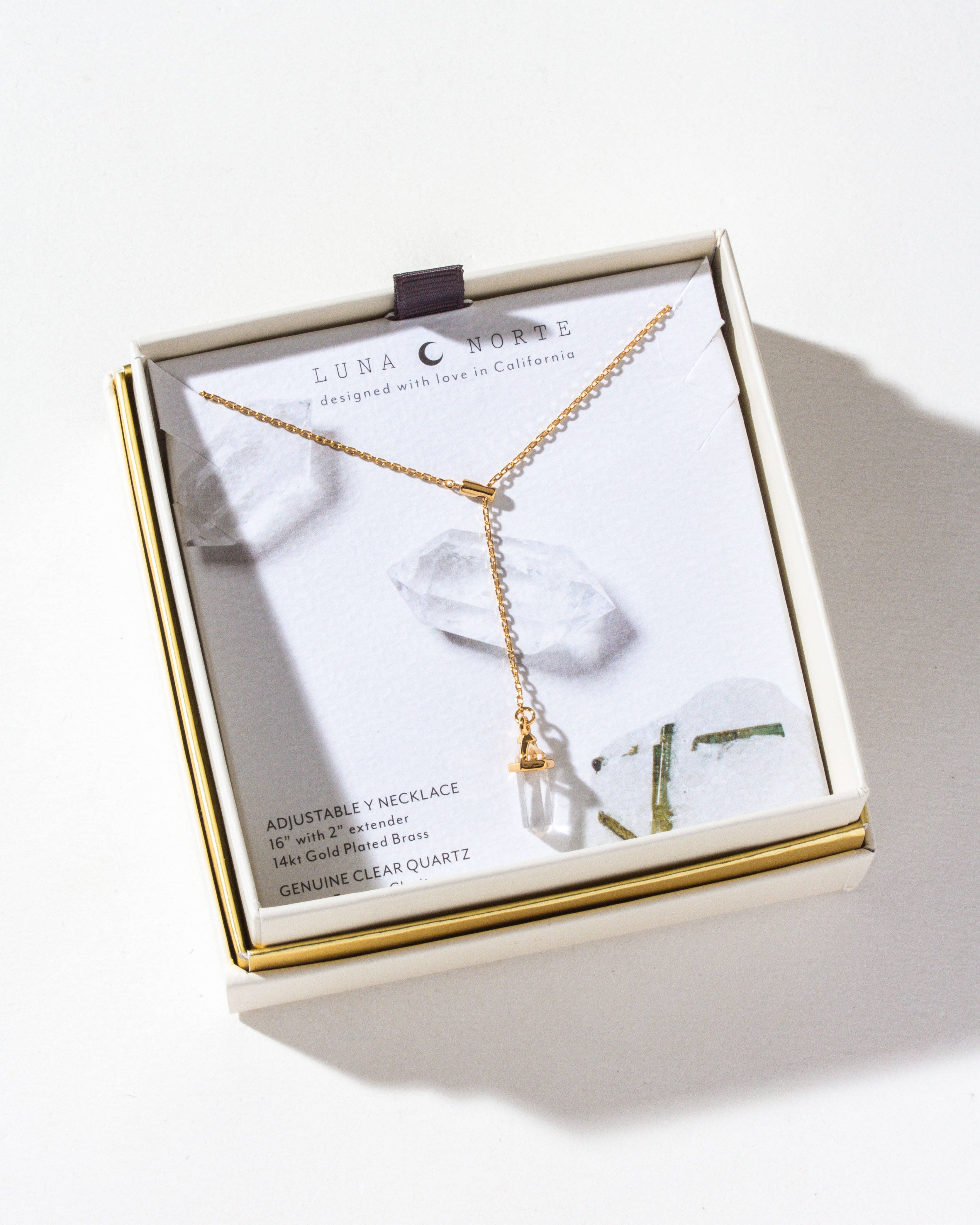 Prism Point Lariat- Clear Quartz - Let's Bag It 