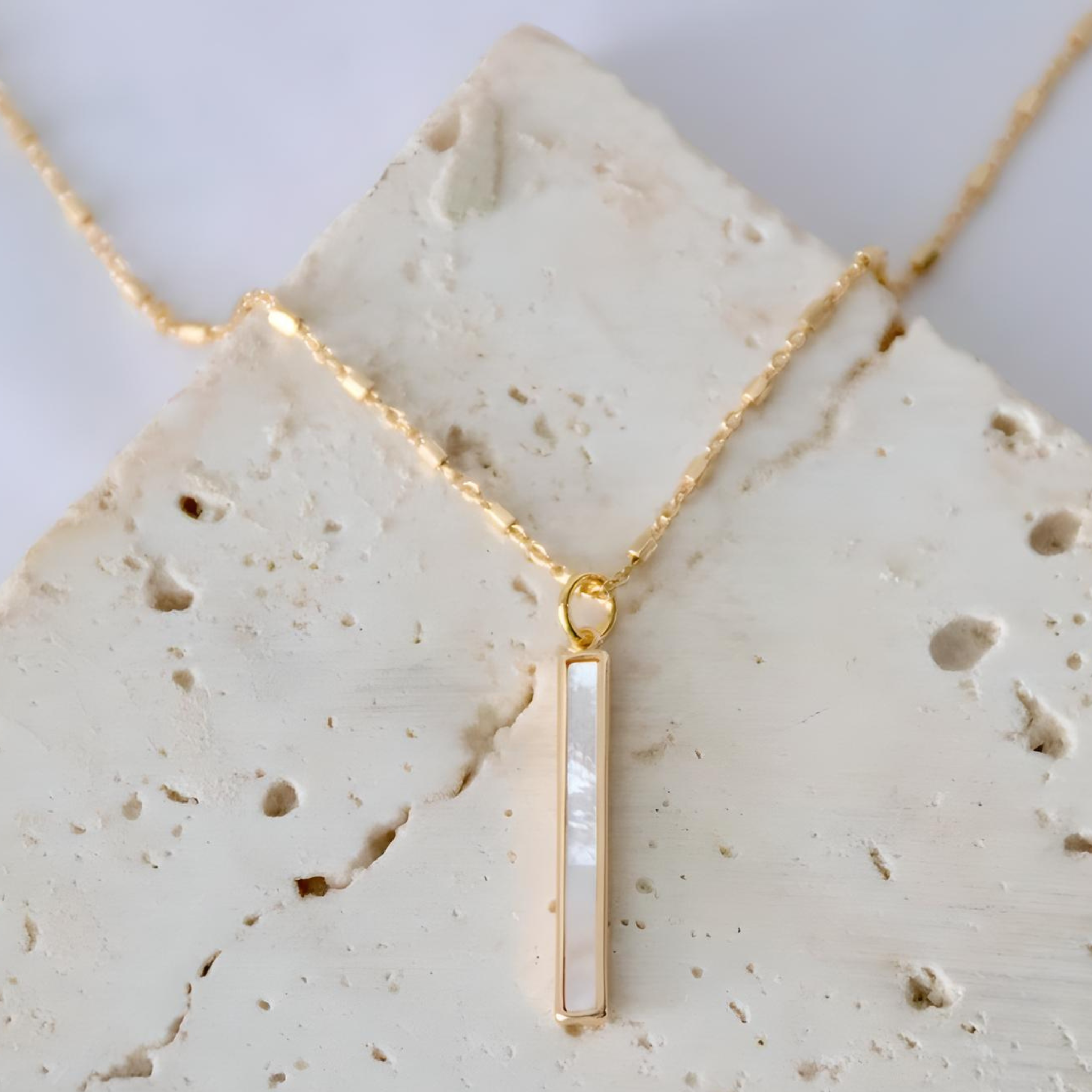 Mother of Pearl Bar Necklace