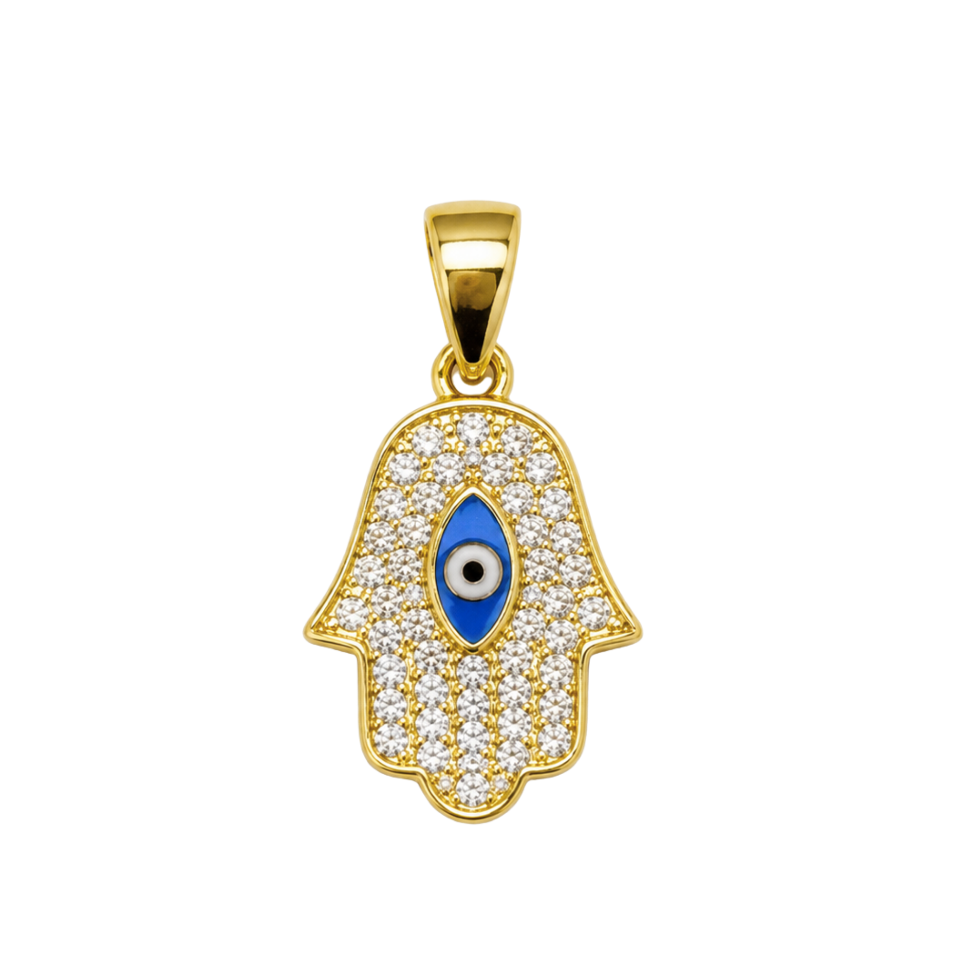 Hamsa Turquoise CZ Charm