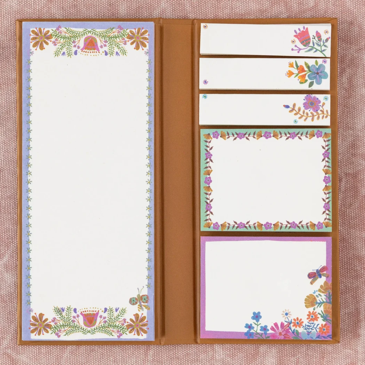 Sticky Note Book - Mustard Folk Flower