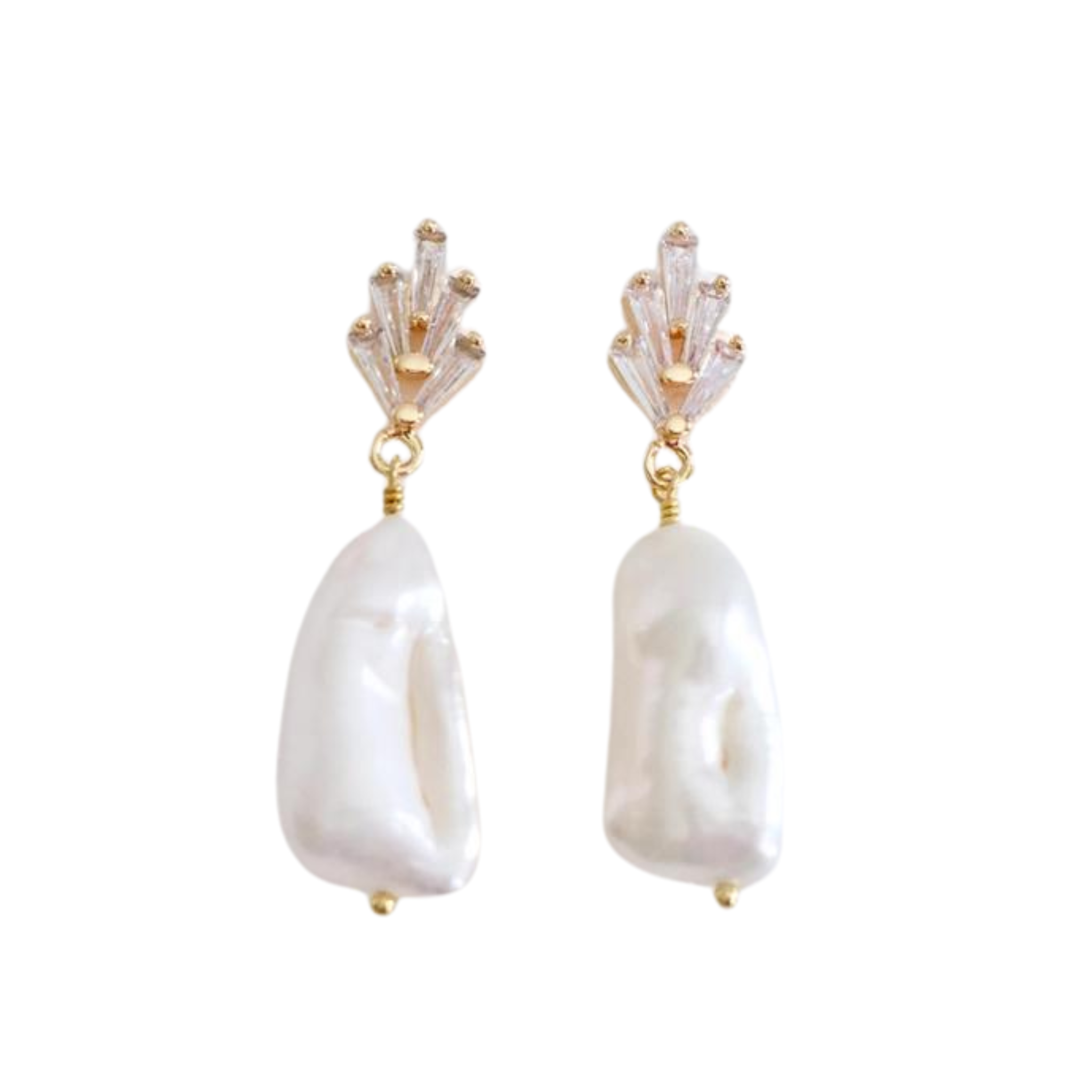 Cz Baroque Pearl Earrings