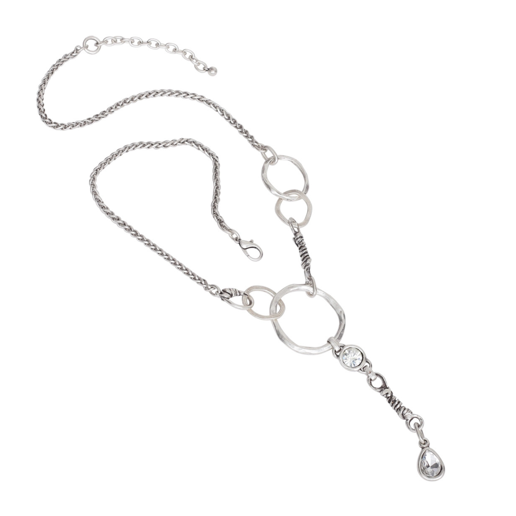 Chanour Luna Orbit Necklace featuring a sleek, modern pendant on a delicate chain, showcasing elegant jewelry design.