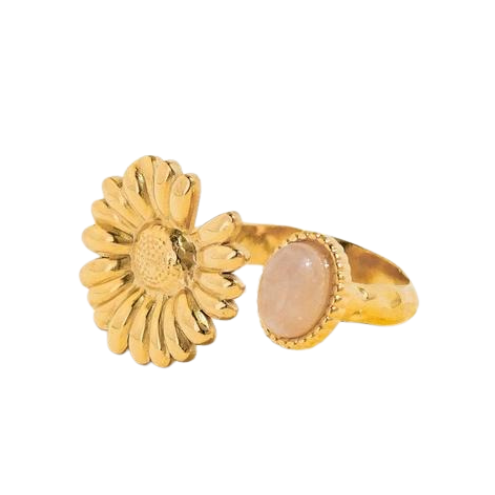 Juniper Non-Tarnish Boho Ring with Daisy & Stone