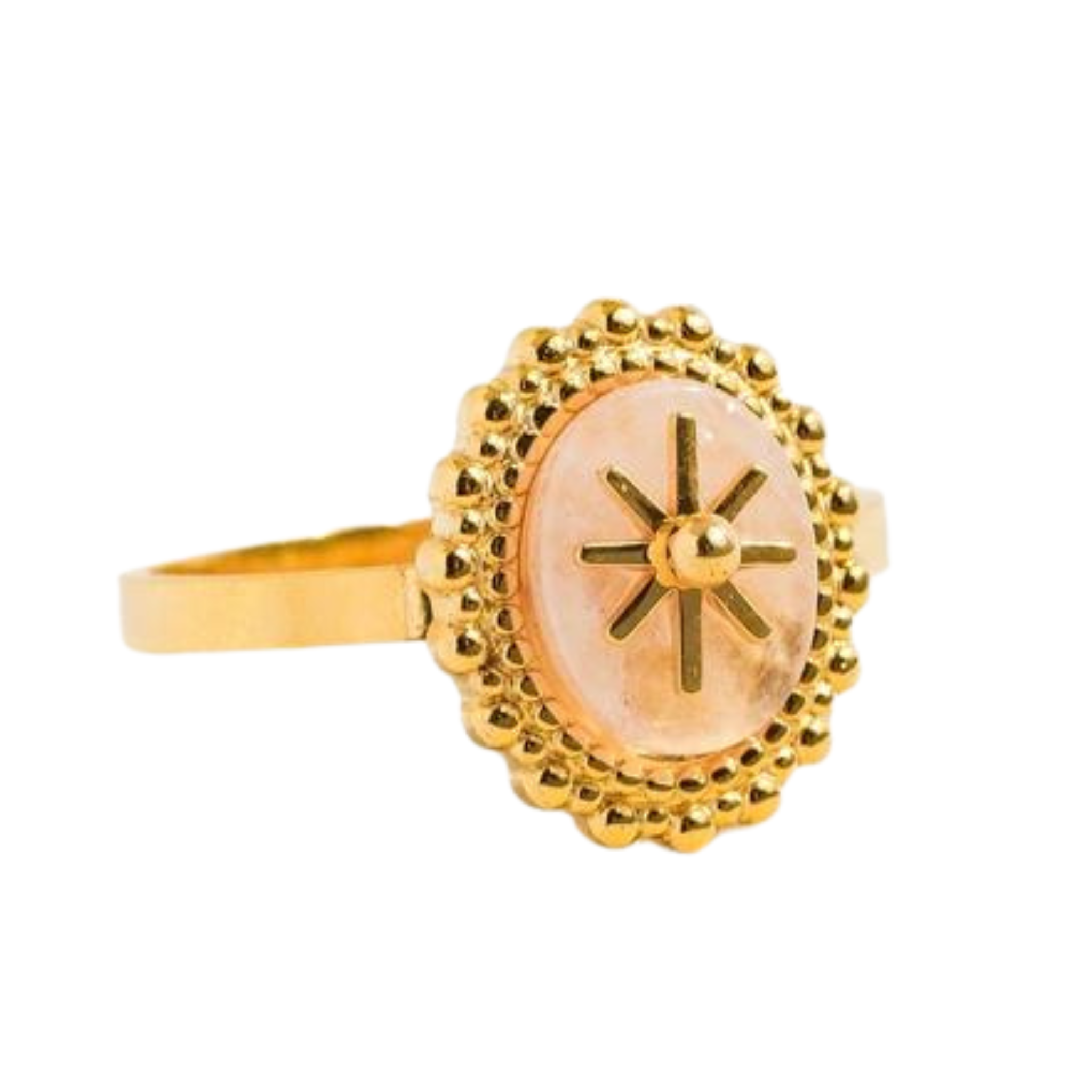 Gypsy Rose 14K Gold Filled Adjustable Round Stone Ring