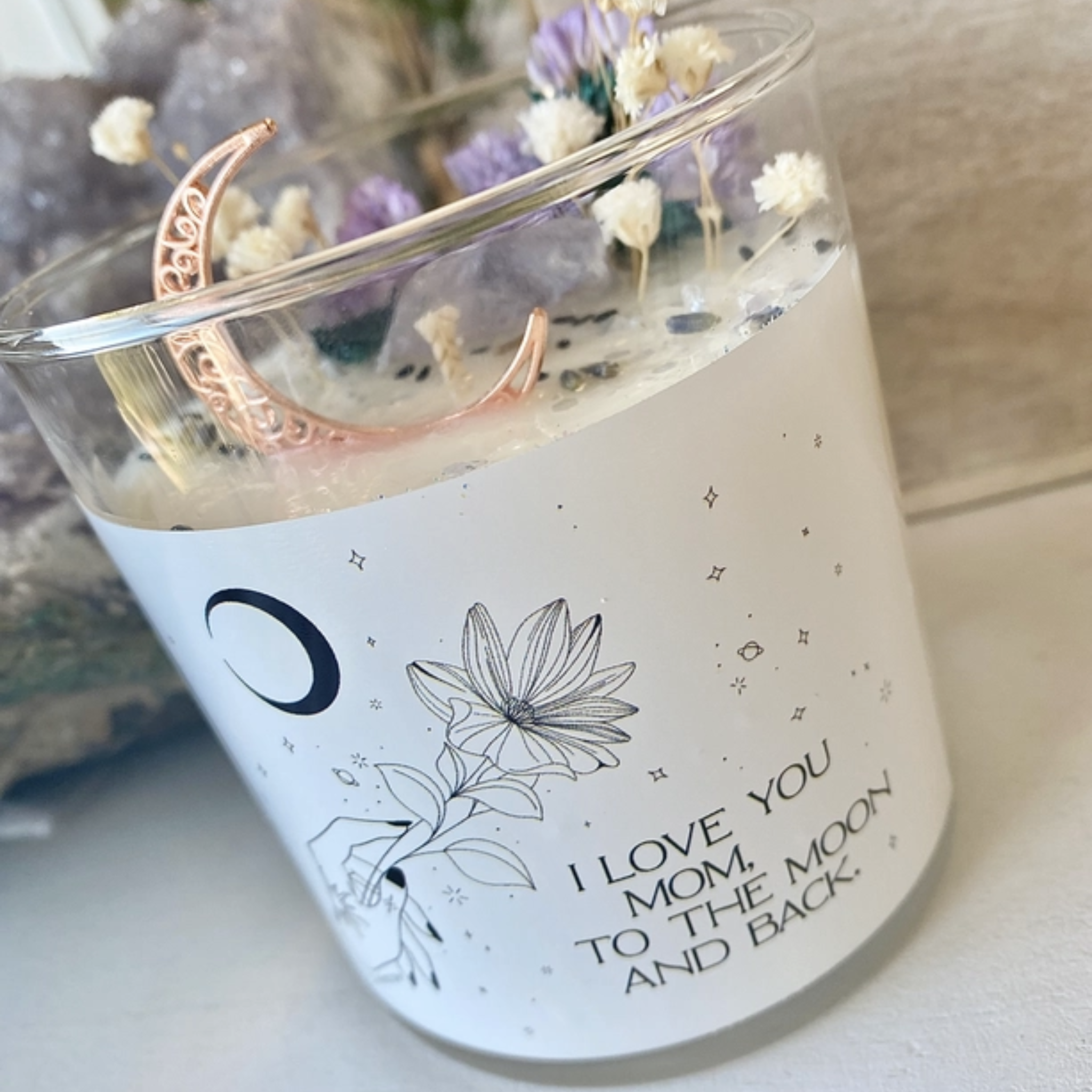 I Love You Mom To the Moon Candle