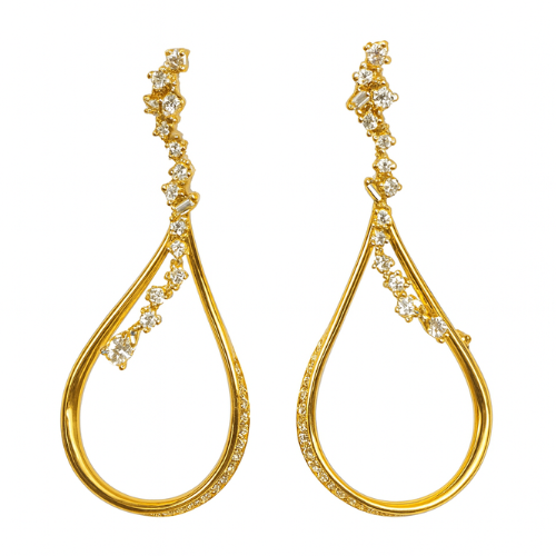 Private label snow princess droplet earring with shimmering crystal design and elegant silver hook, crafted for a delicate look.