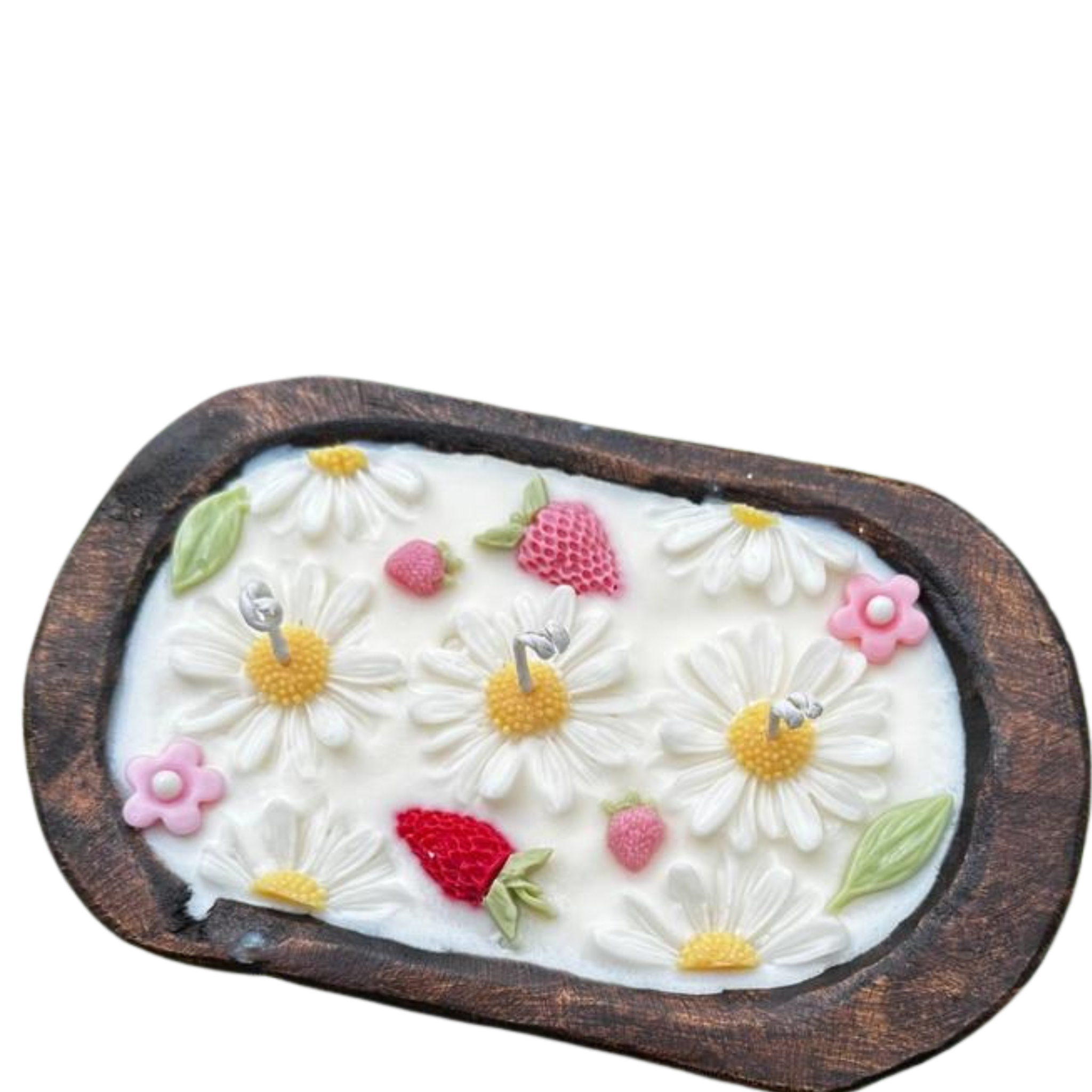 Daisies and Strawberries Dough Bowl