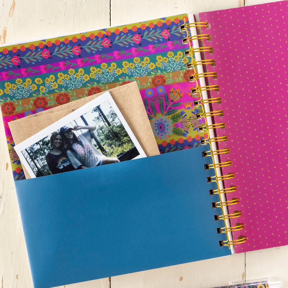 2026-27 17 Month Planner - Teal Folk Flower