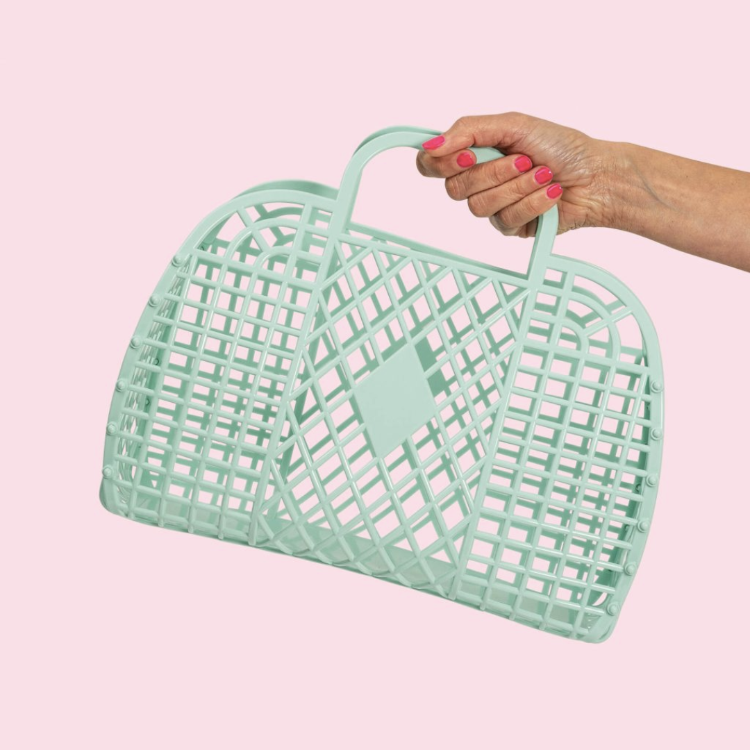 Sunjellies Retro Basket Mint- Large