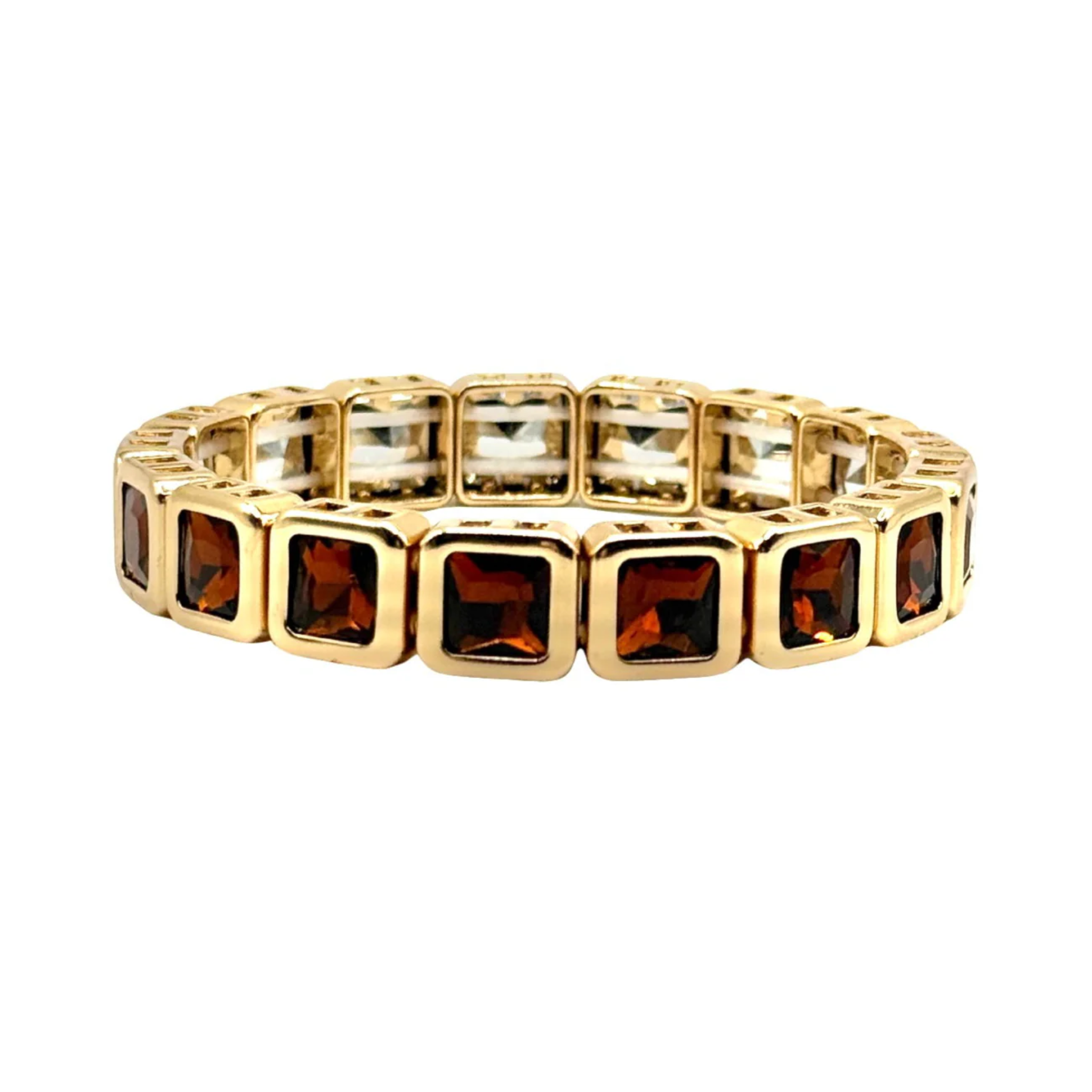 Chunky Gold Square Gems Bracelet