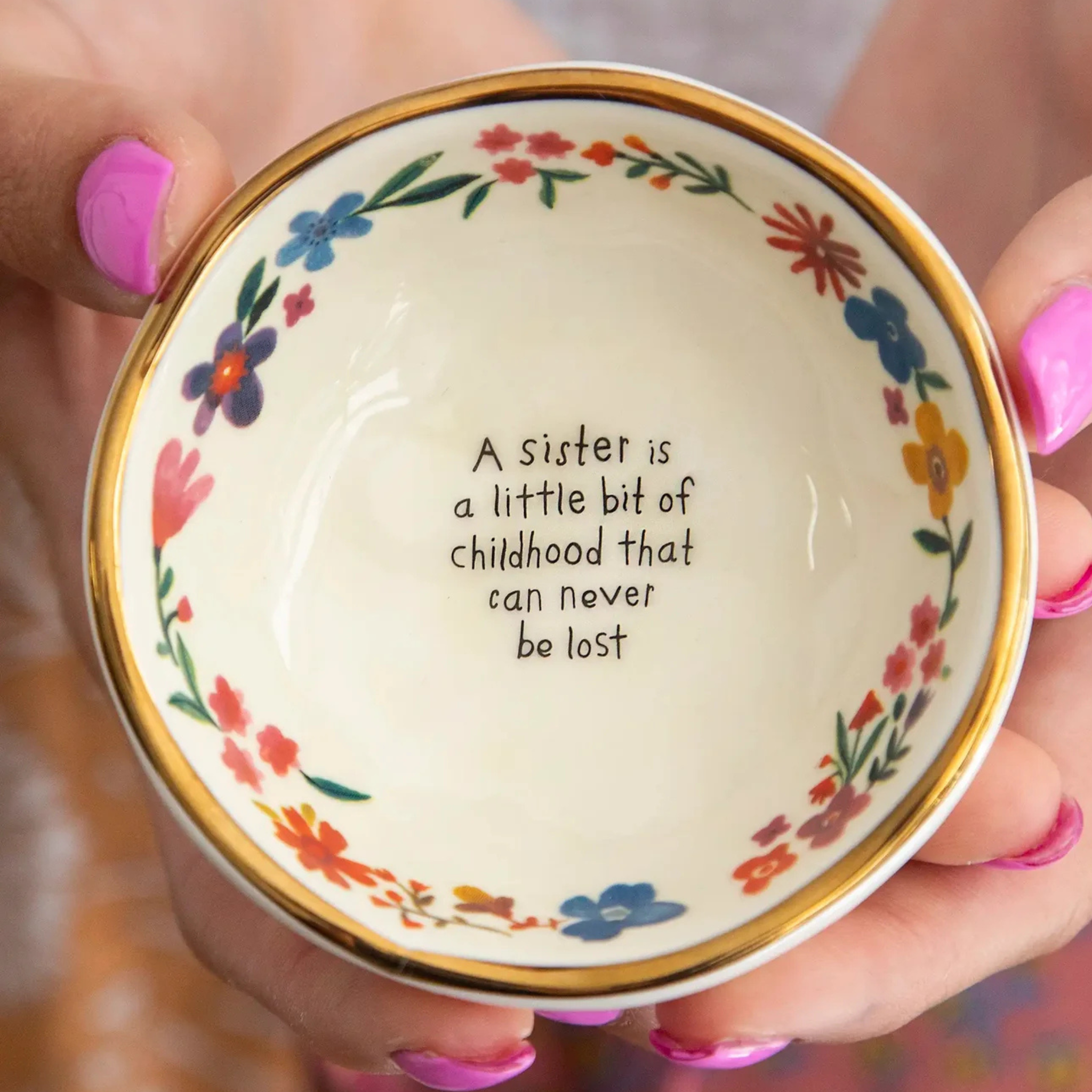 Natural Life ceramic giving trinket bowl featuring a heartfelt design, perfect for holding small keepsakes or jewelry.