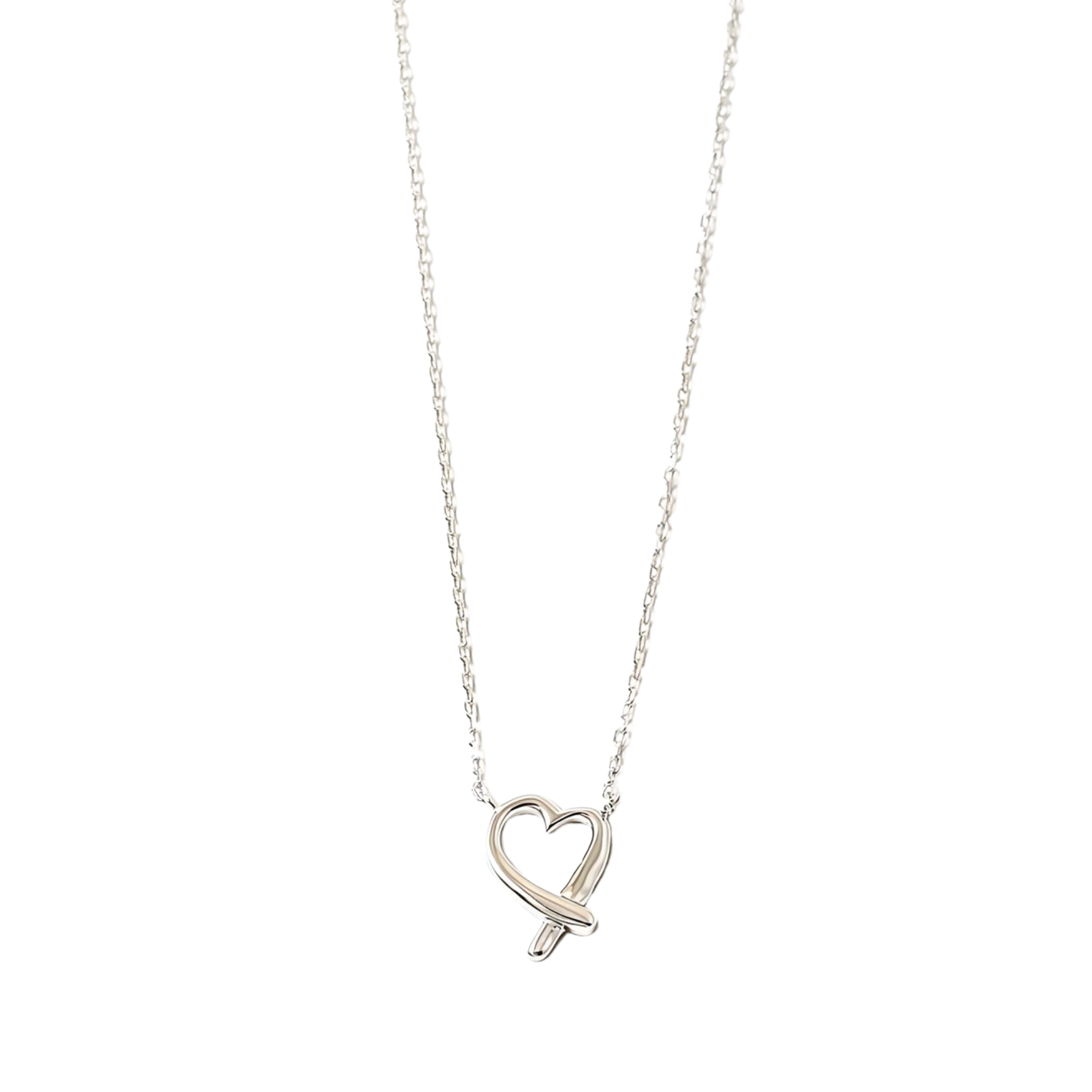 Delicate Ribbon Heart Necklace