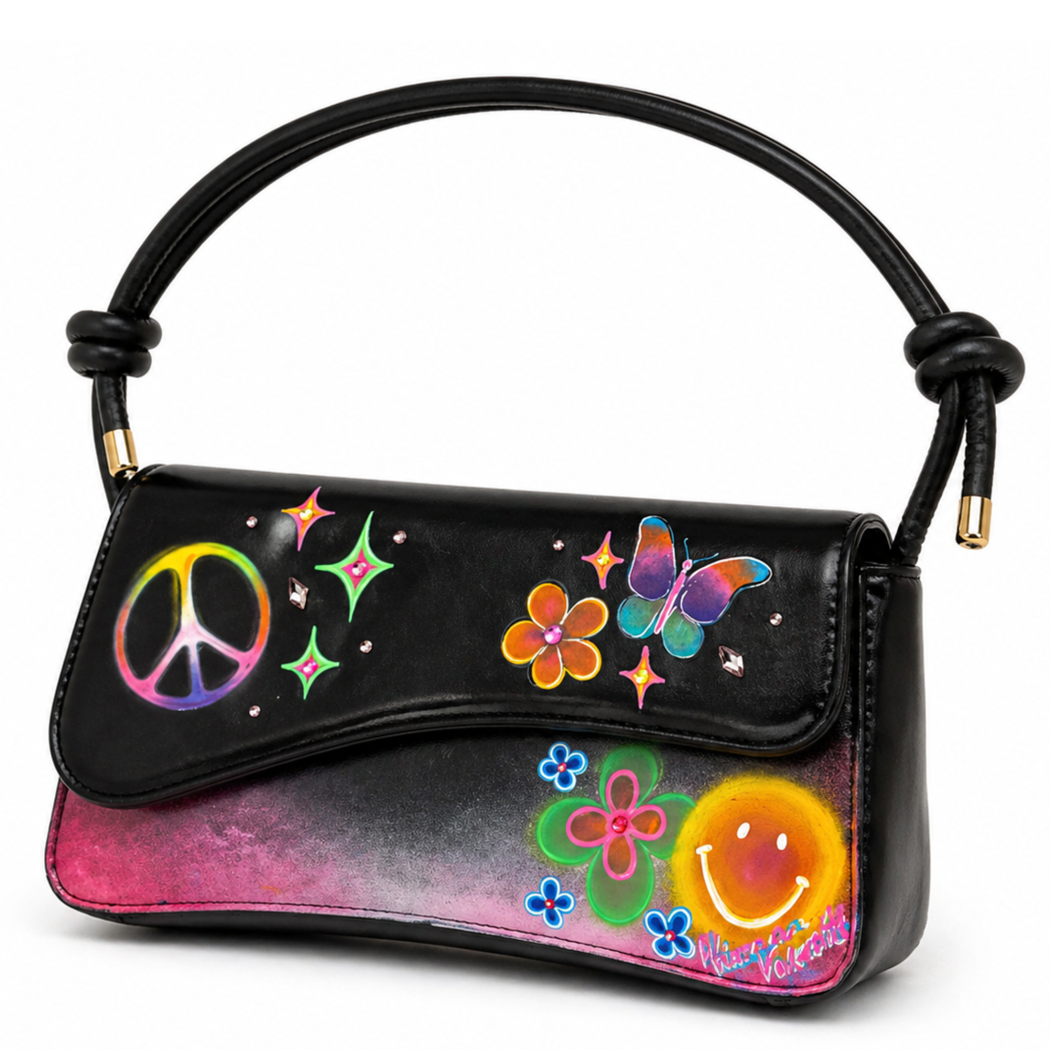 Gianna Valente x Lets Bag It Cosmic Daydream shoulder bag with vibrant cosmic print and sleek strap design.