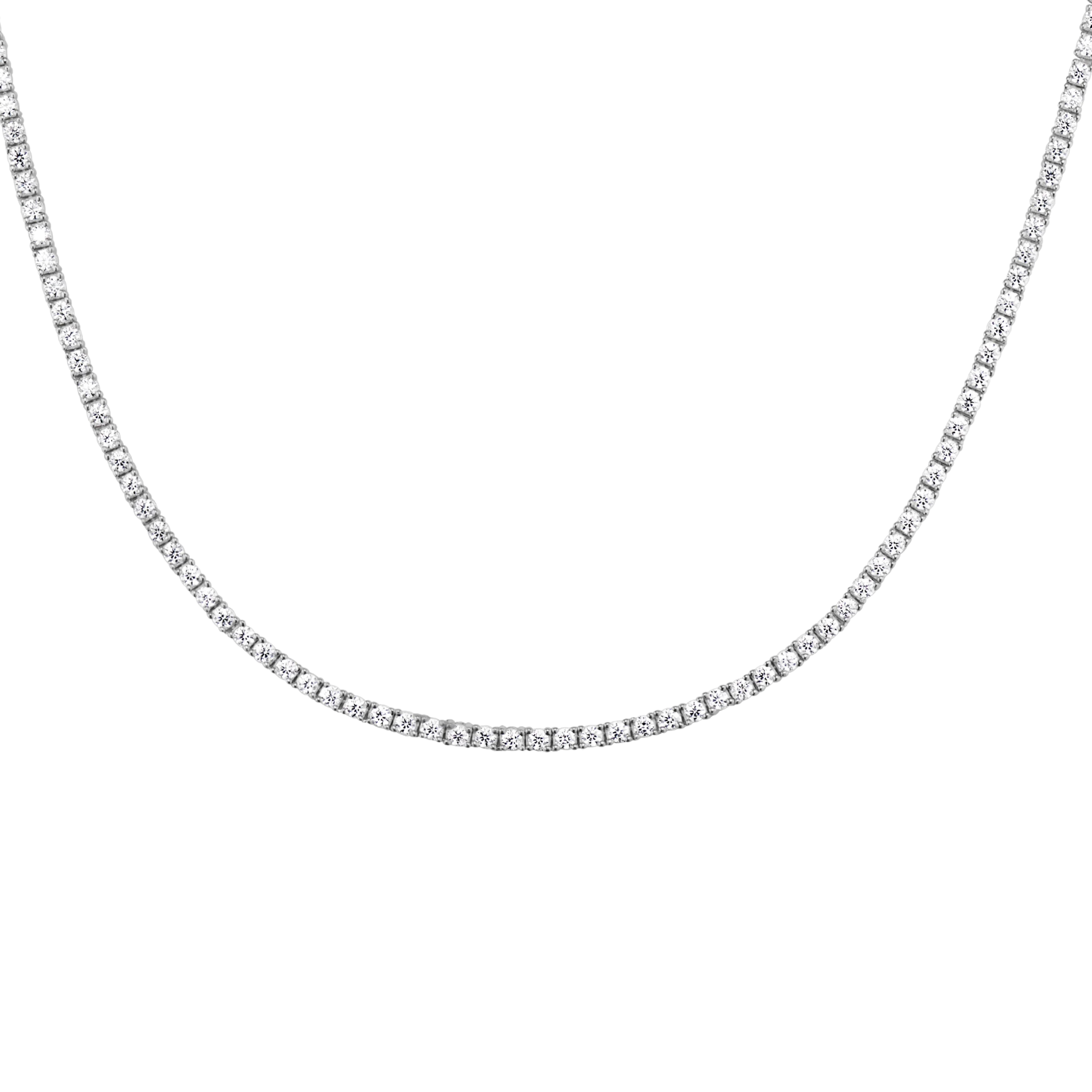 Sterling Silver Platinum Necklace 2MM - Let's Bag It 