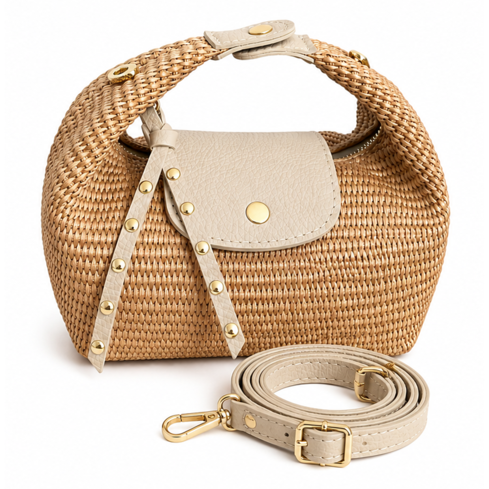 Private label JADE raffia crossbody bag with woven texture and adjustable strap, stylish and lightweight for everyday use.