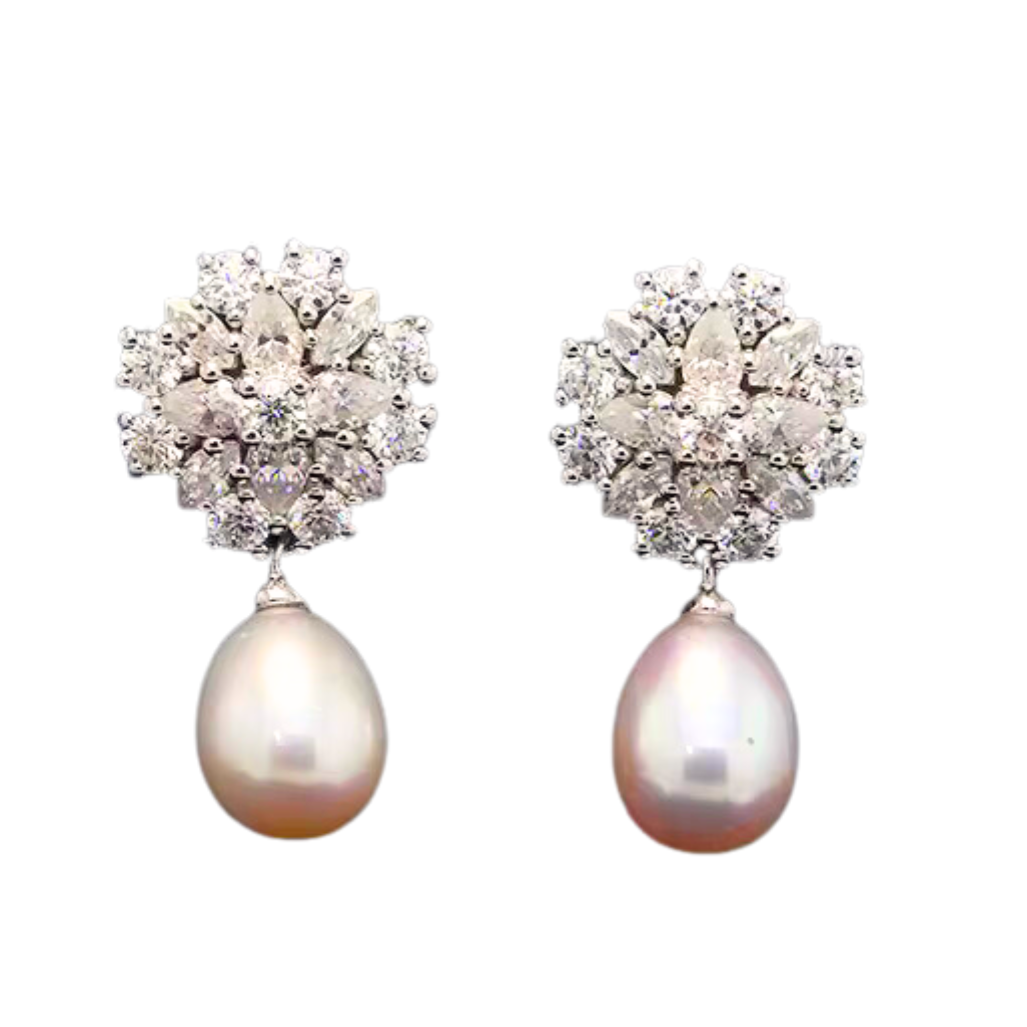 Single pearl diamond drop earring - Let's Bag It 