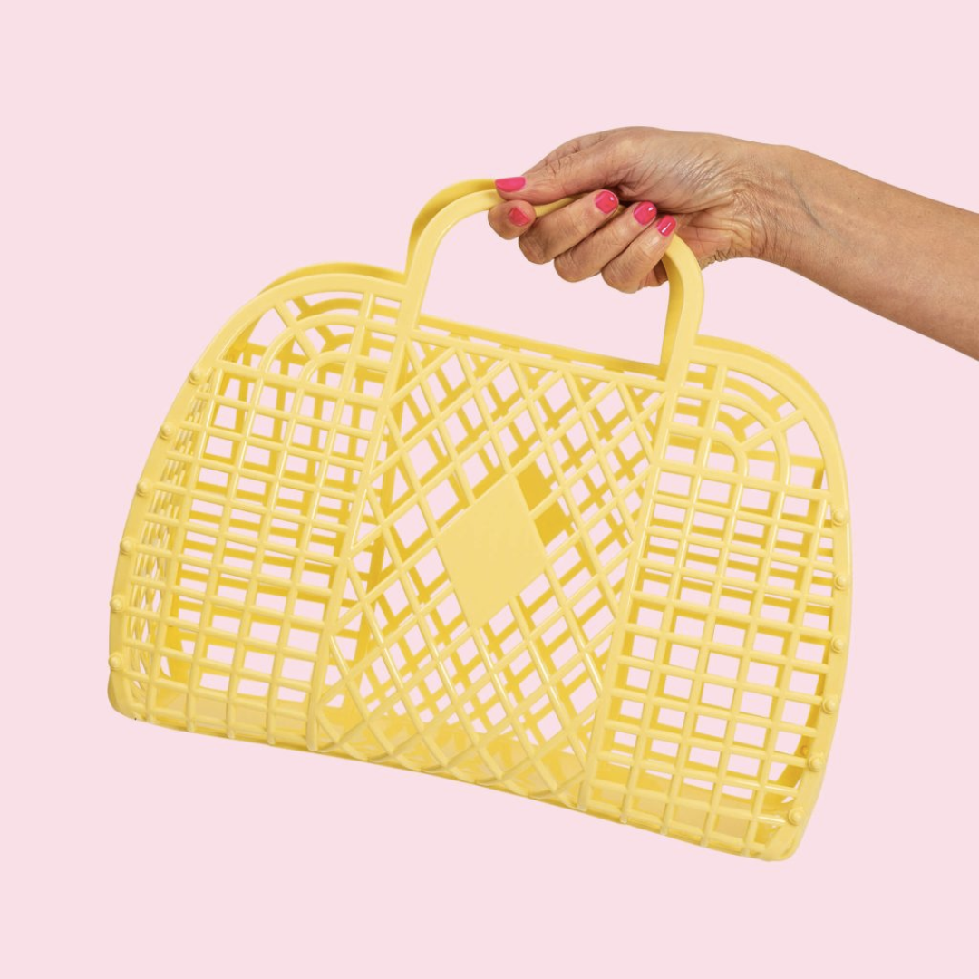 Sunjellies Retro Basket Yellow- Large